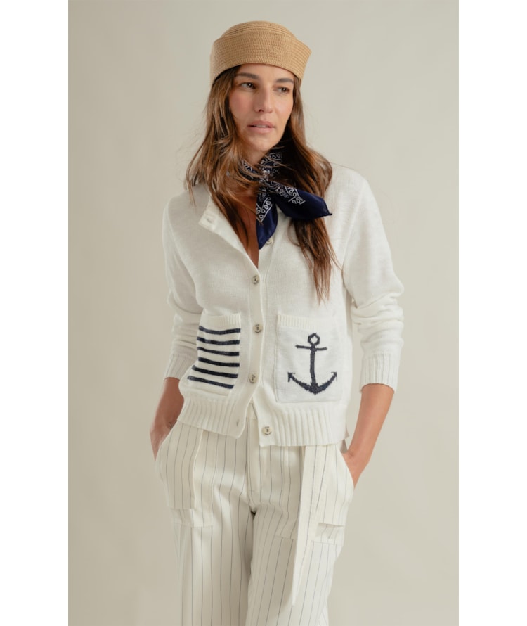 Tricot Cardigan Basile Ancora Branco