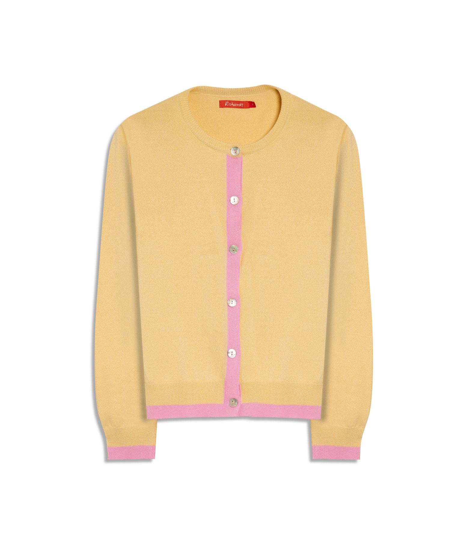 Tricot Cardigan Inès Bicolor Amarelo Claro