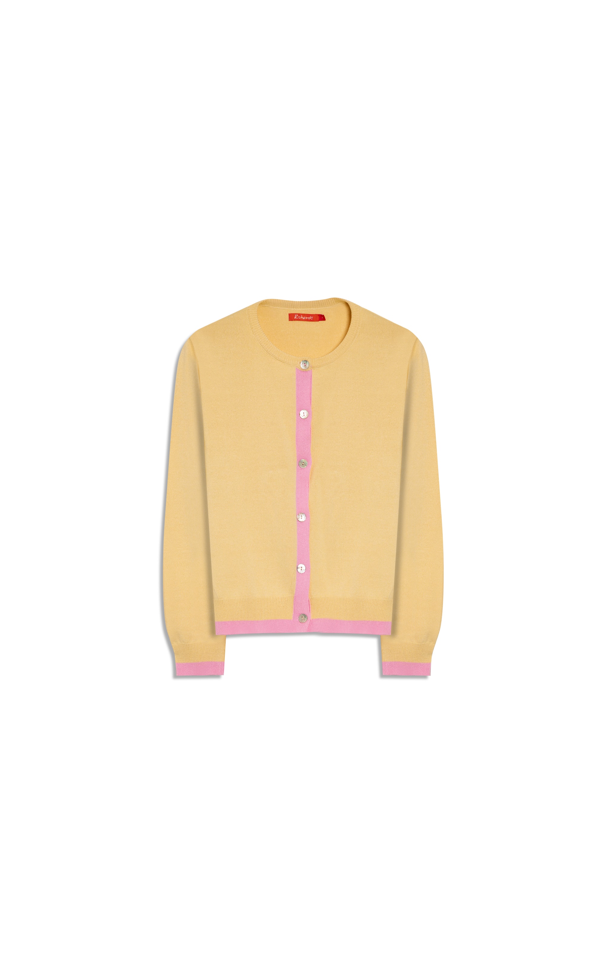 Tricot Cardigan Inès Bicolor Amarelo Claro