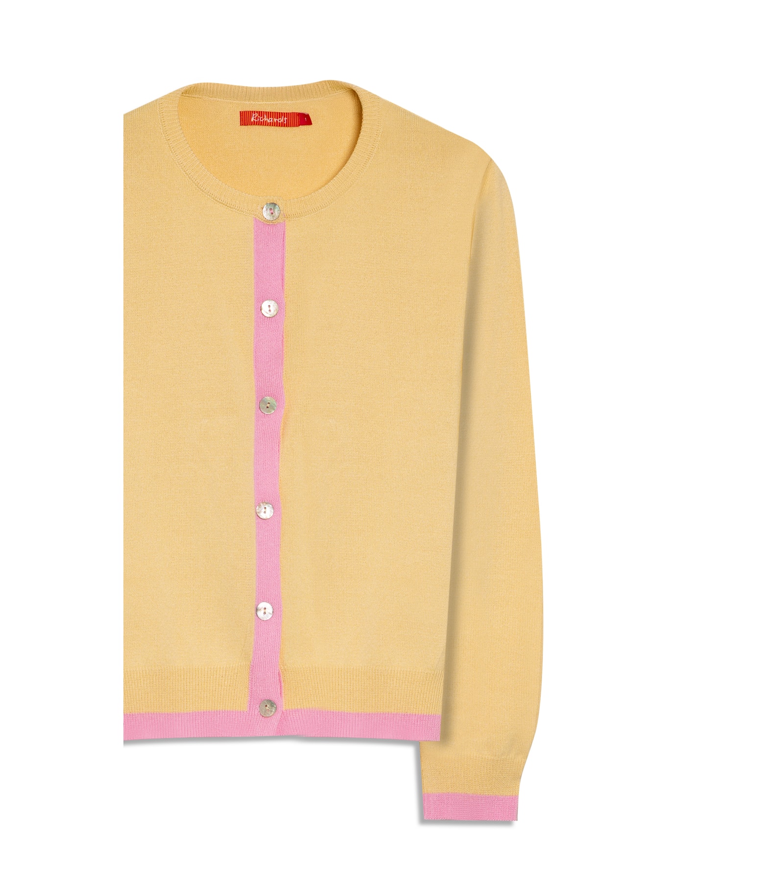 Tricot Cardigan Inès Bicolor Amarelo Claro