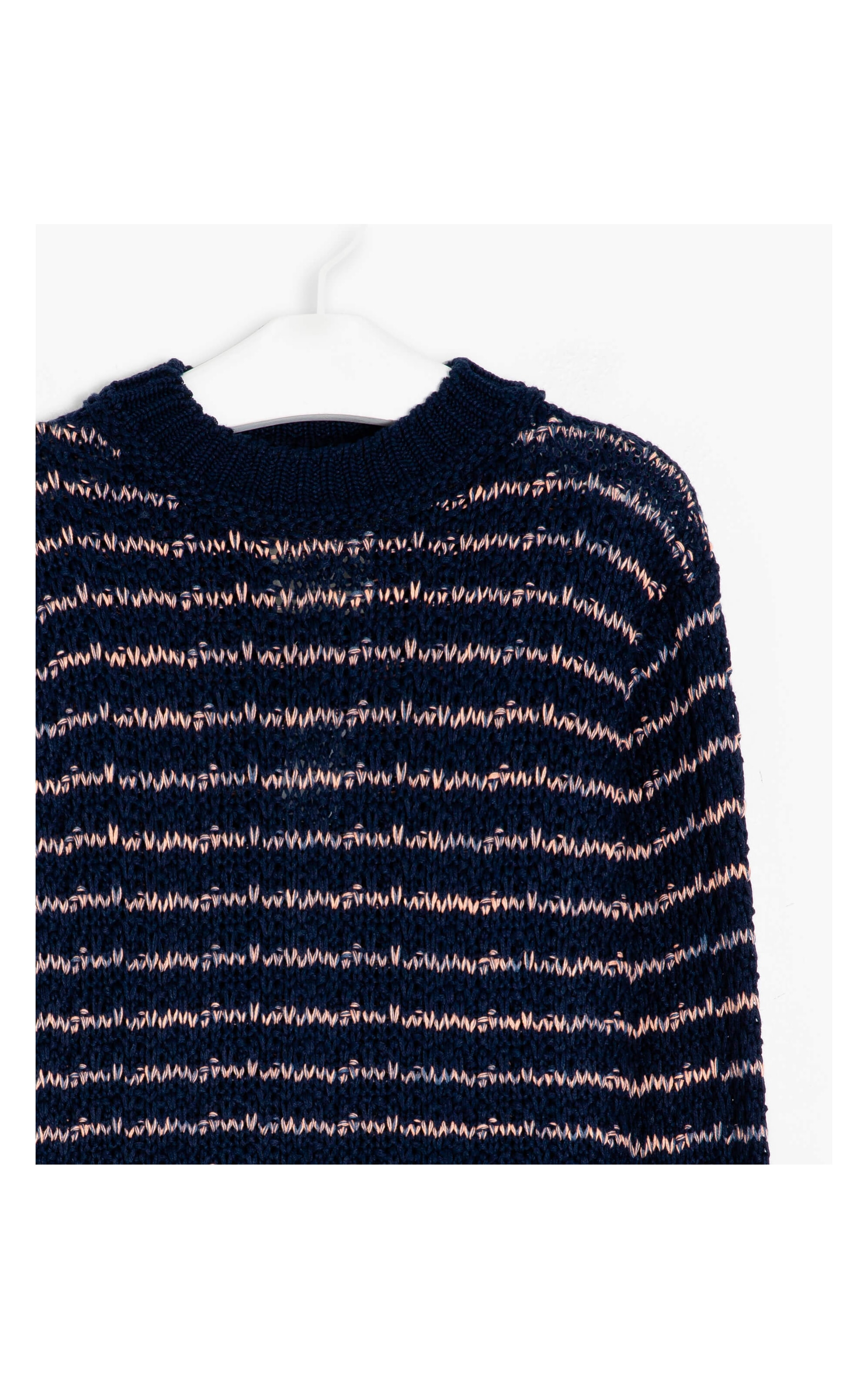 Tricot Carmen Listrado Marinho