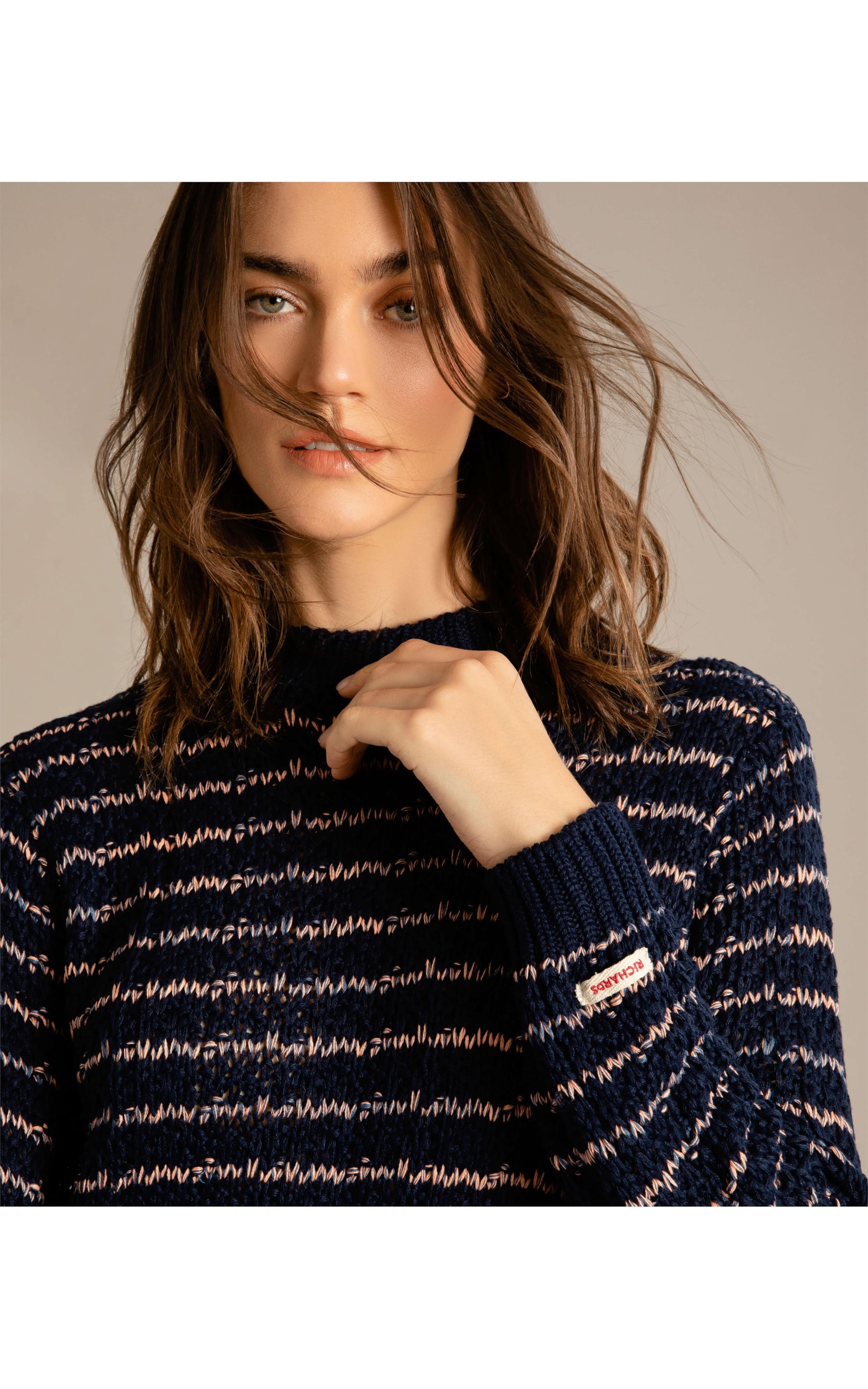 Tricot Carmen Listrado Marinho