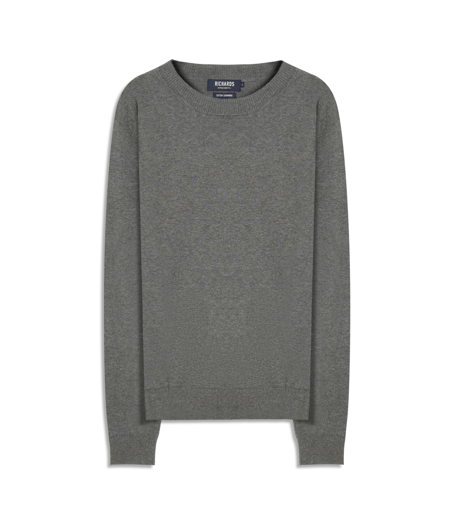 Tricot Cashmere Gola Careca Chumbo Mescla
