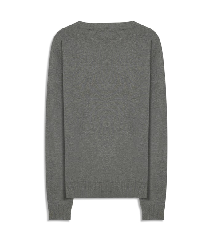 Tricot Cashmere Gola Careca Chumbo Mescla