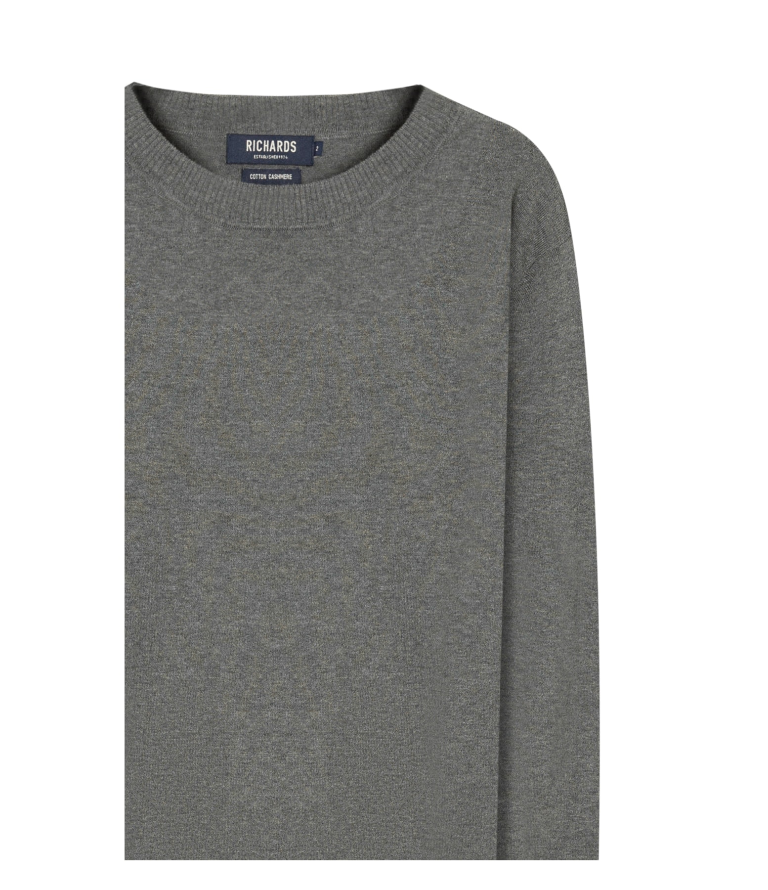 Tricot Cashmere Gola Careca Chumbo Mescla