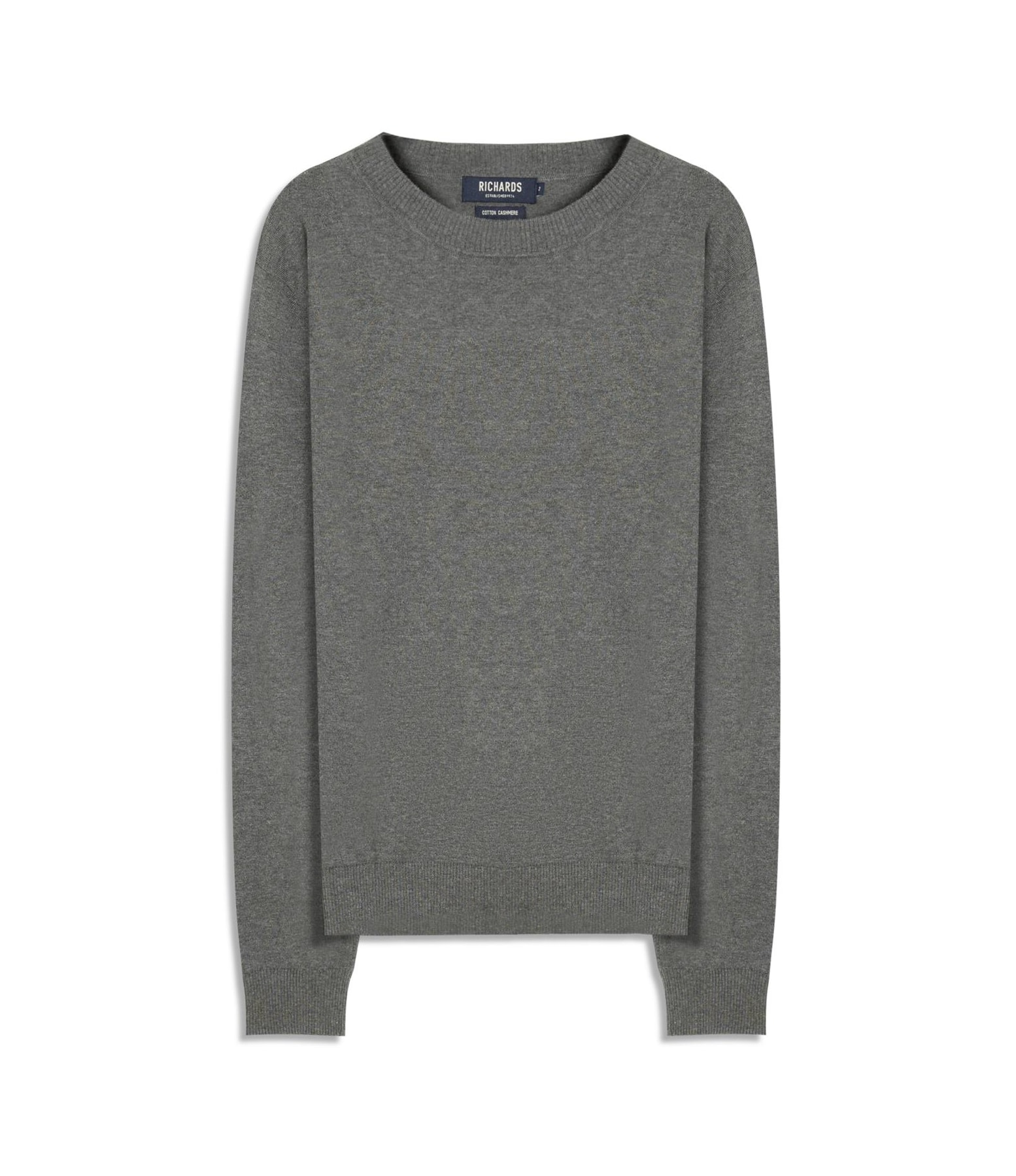 Tricot Cashmere Gola Careca Chumbo Mescla