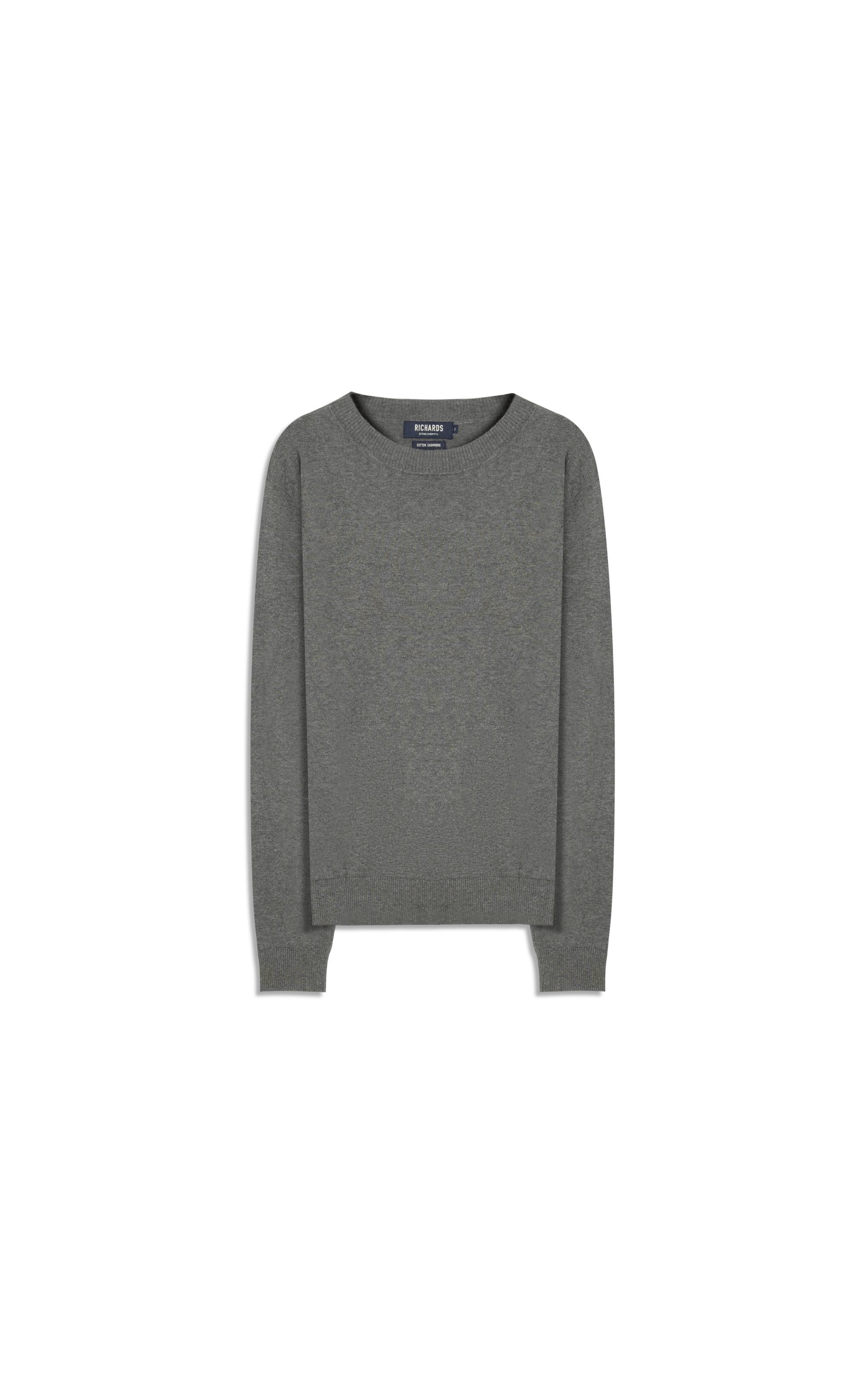 Tricot Cashmere Gola Careca Chumbo Mescla
