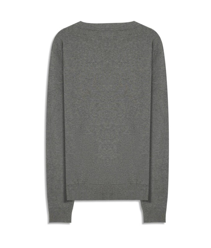 Tricot Cashmere Gola Careca Chumbo Mescla