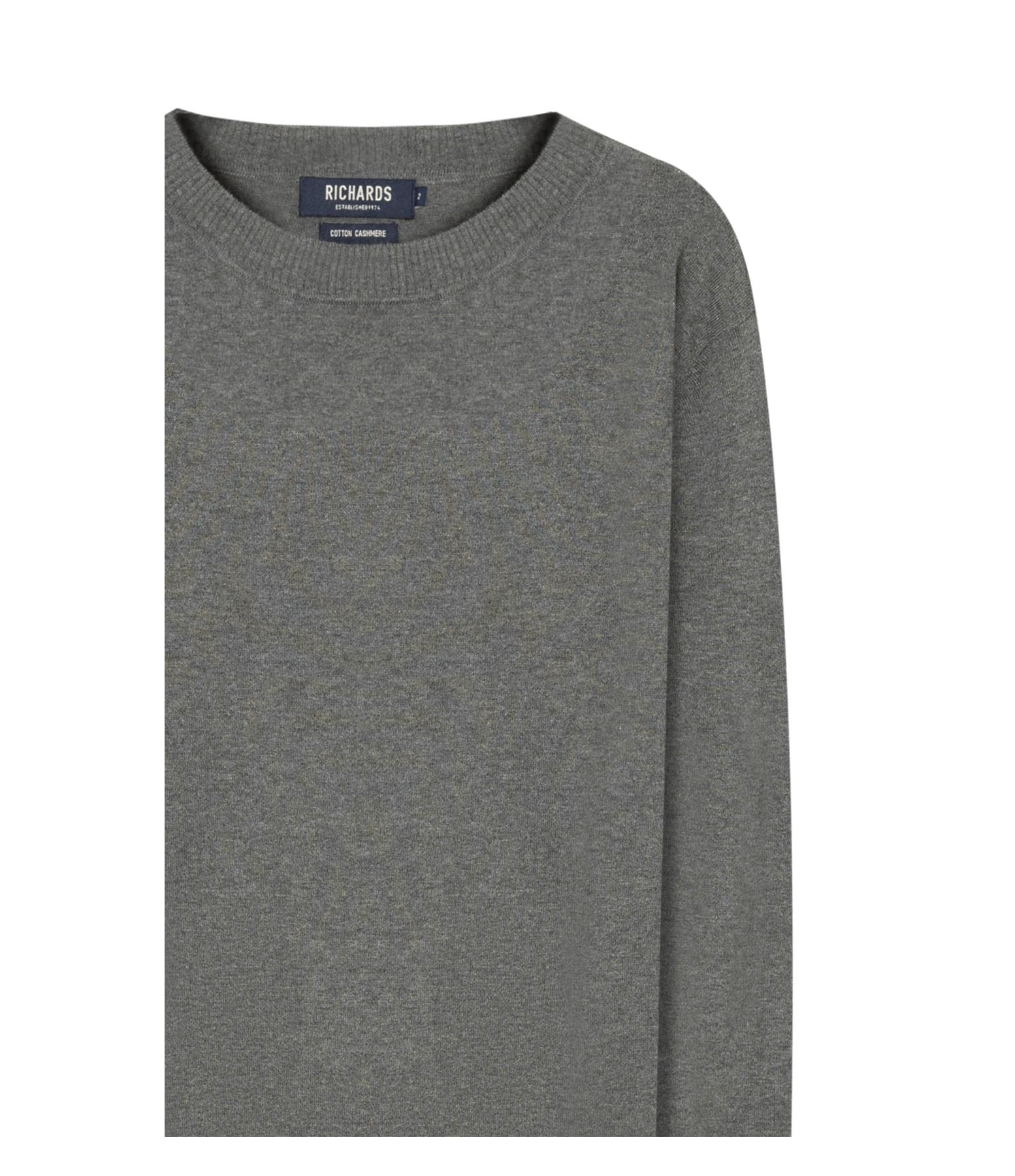 Tricot Cashmere Gola Careca Chumbo Mescla
