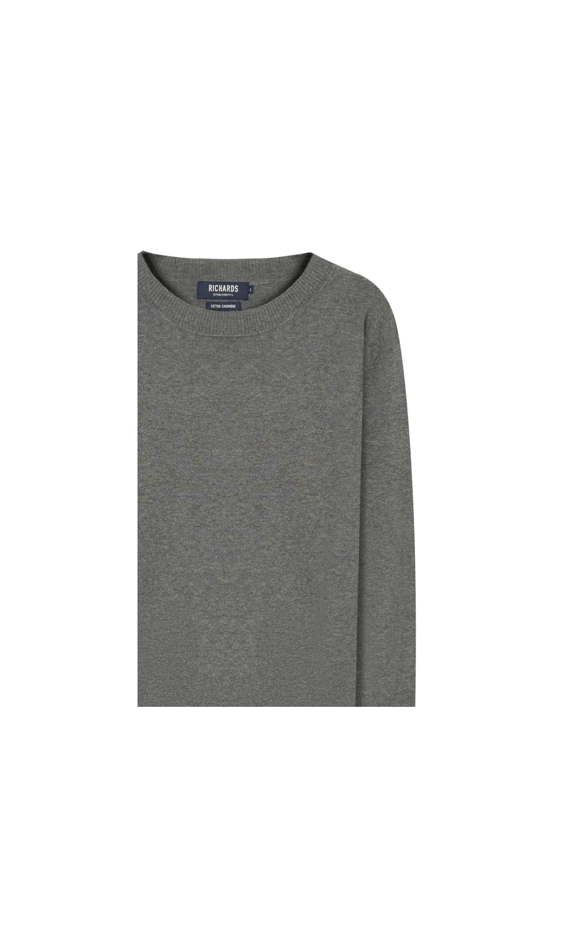 Tricot Cashmere Gola Careca Chumbo Mescla