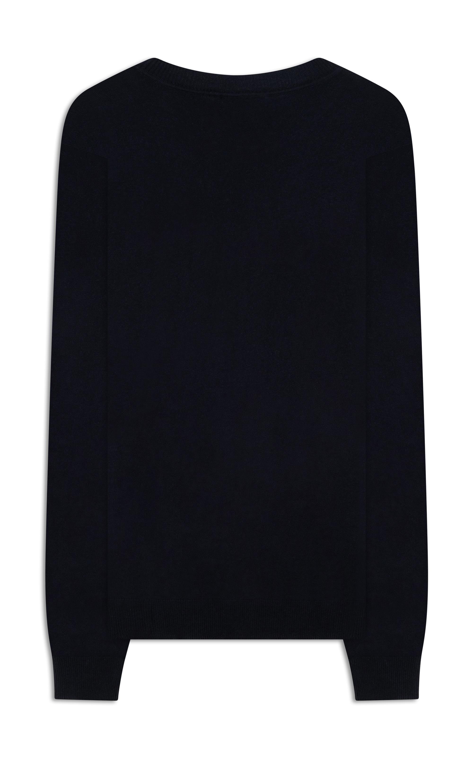 Tricot Cashmere Gola Careca Dark Navy