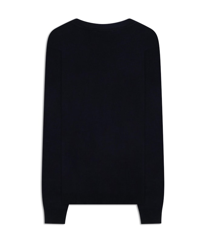 Tricot Cashmere Gola Careca Dark Navy