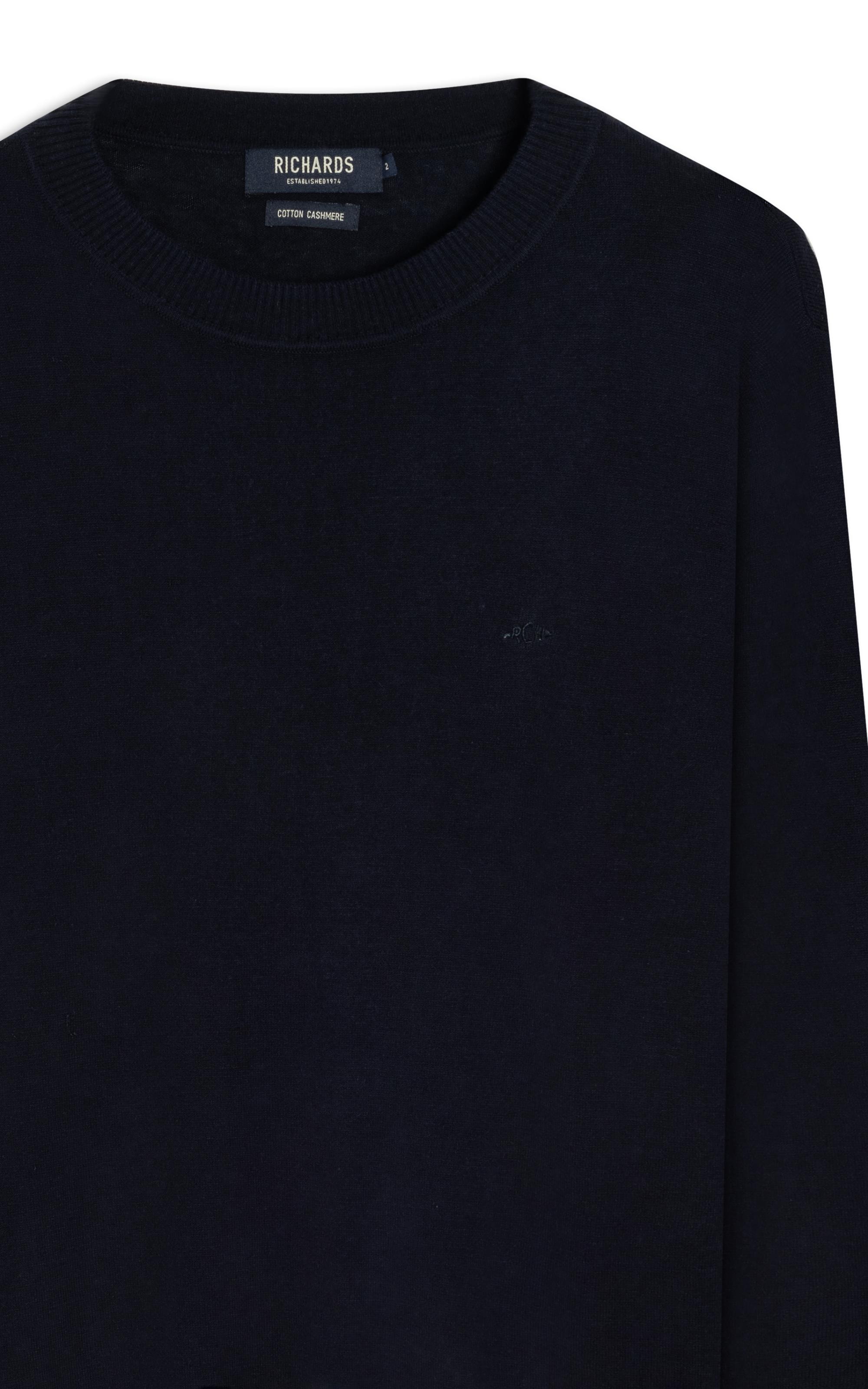 Tricot Cashmere Gola Careca Dark Navy