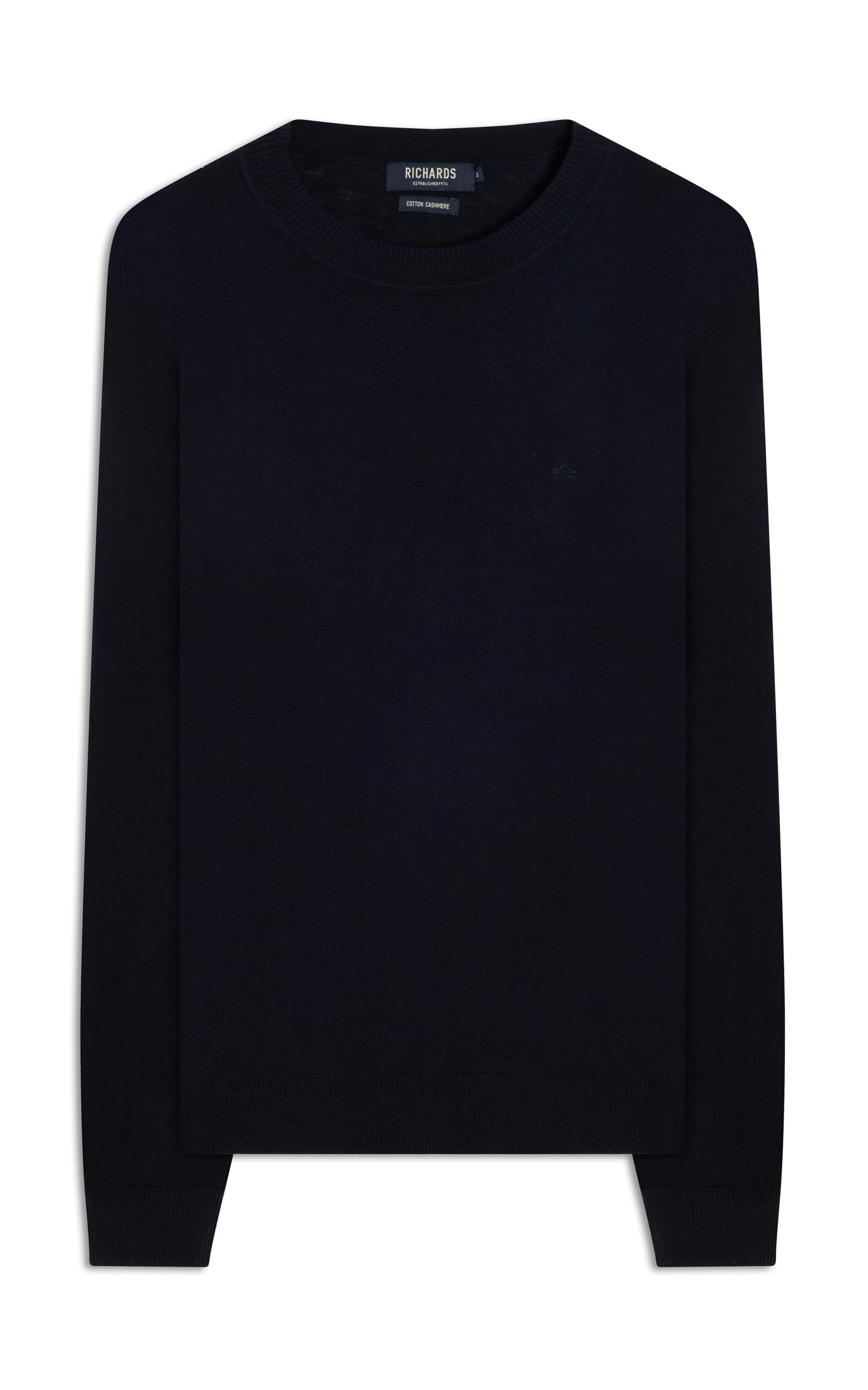 Tricot Cashmere Gola Careca Dark Navy