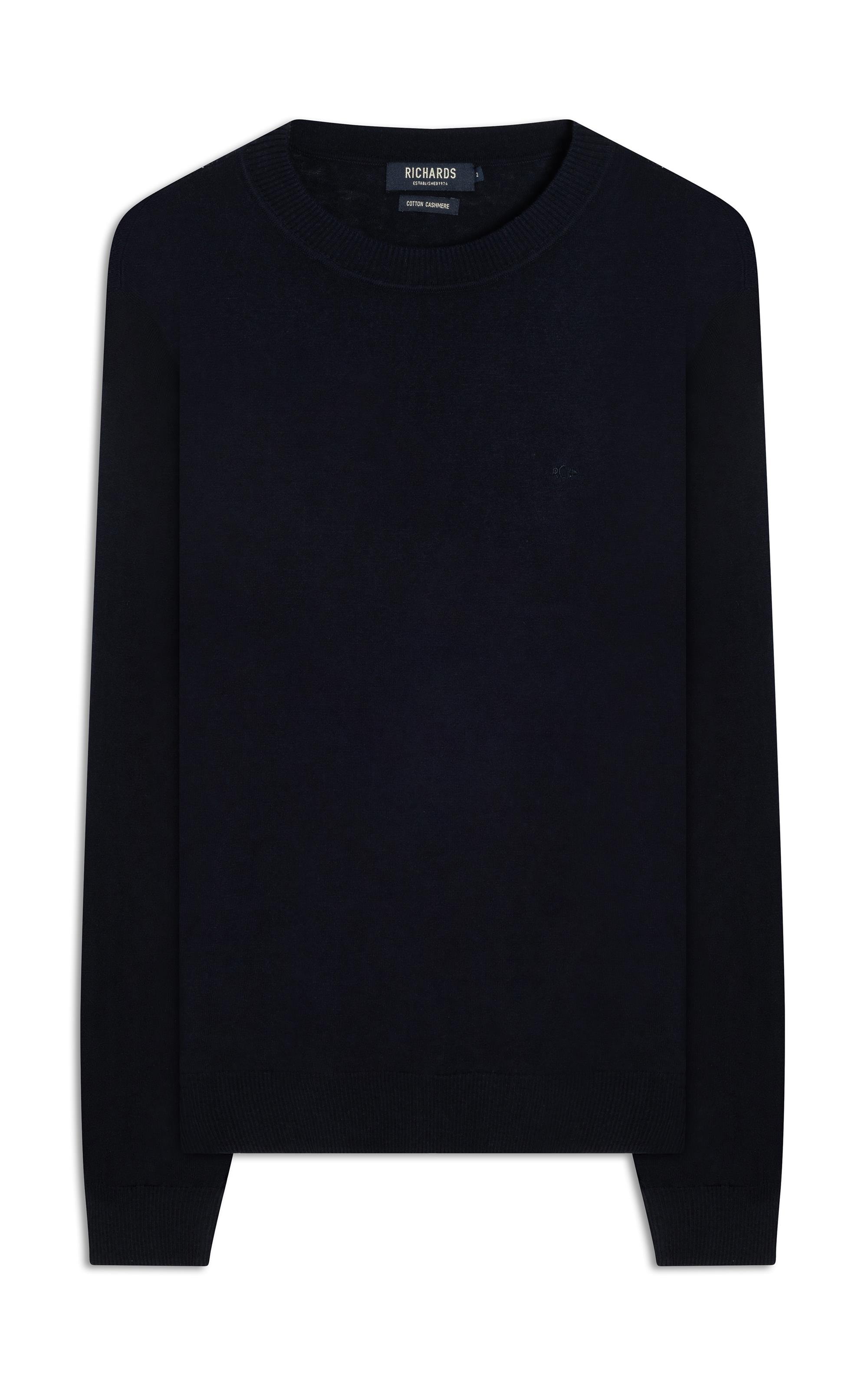 Tricot Cashmere Gola Careca Dark Navy