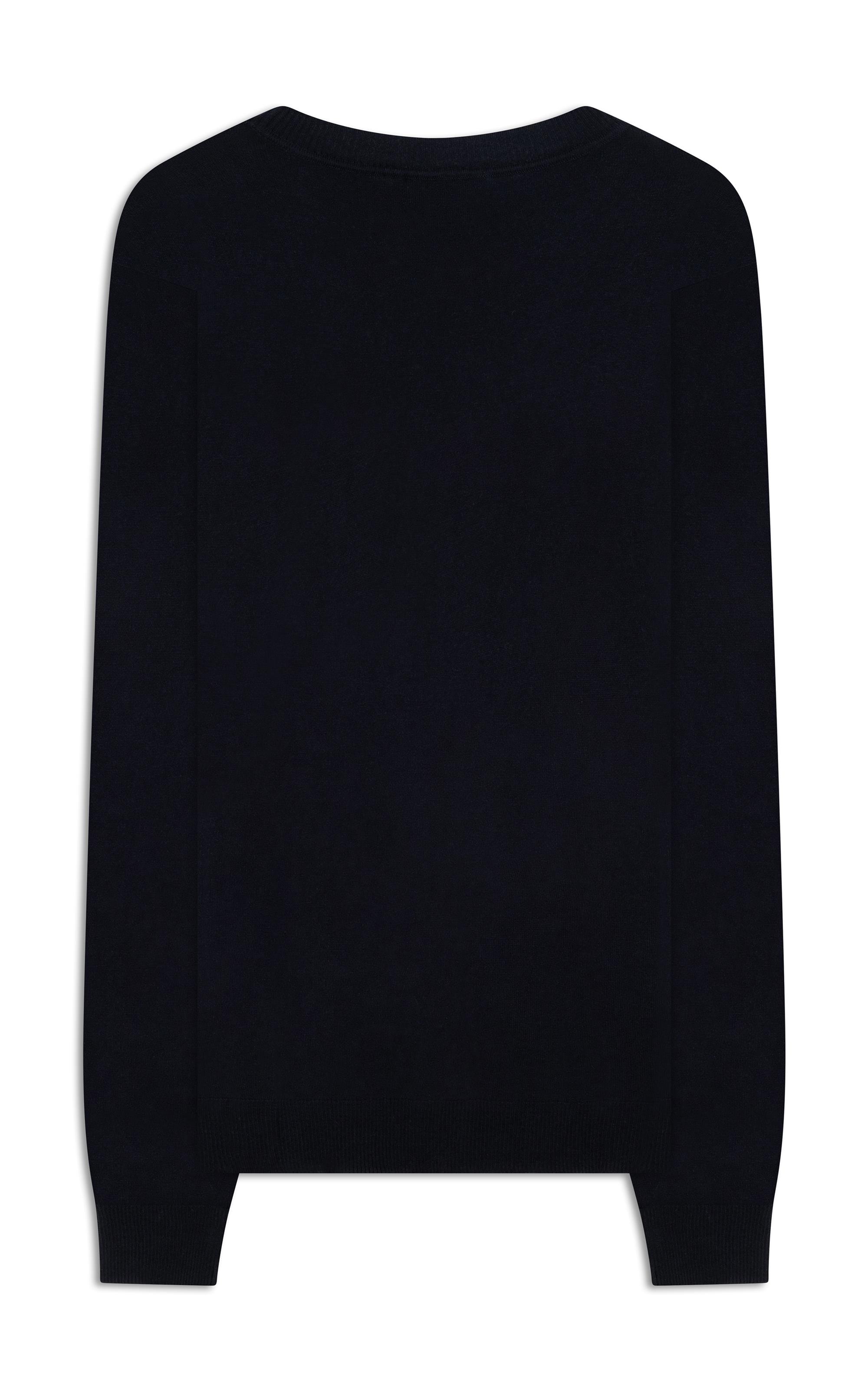 Tricot Cashmere Gola Careca Dark Navy
