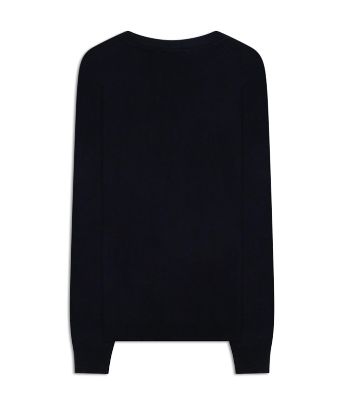 Tricot Cashmere Gola Careca Dark Navy