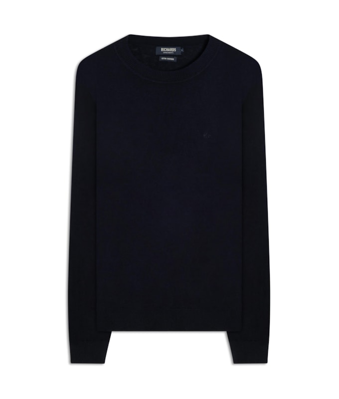 Tricot Cashmere Gola Careca Dark Navy