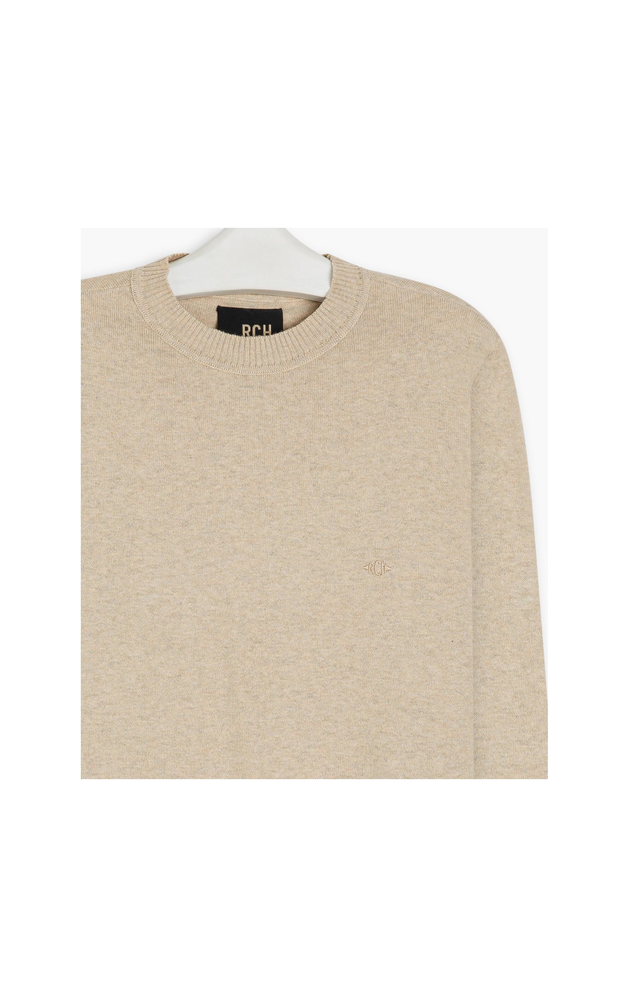 Tricot Cashmere Gola Careca Guto Areia