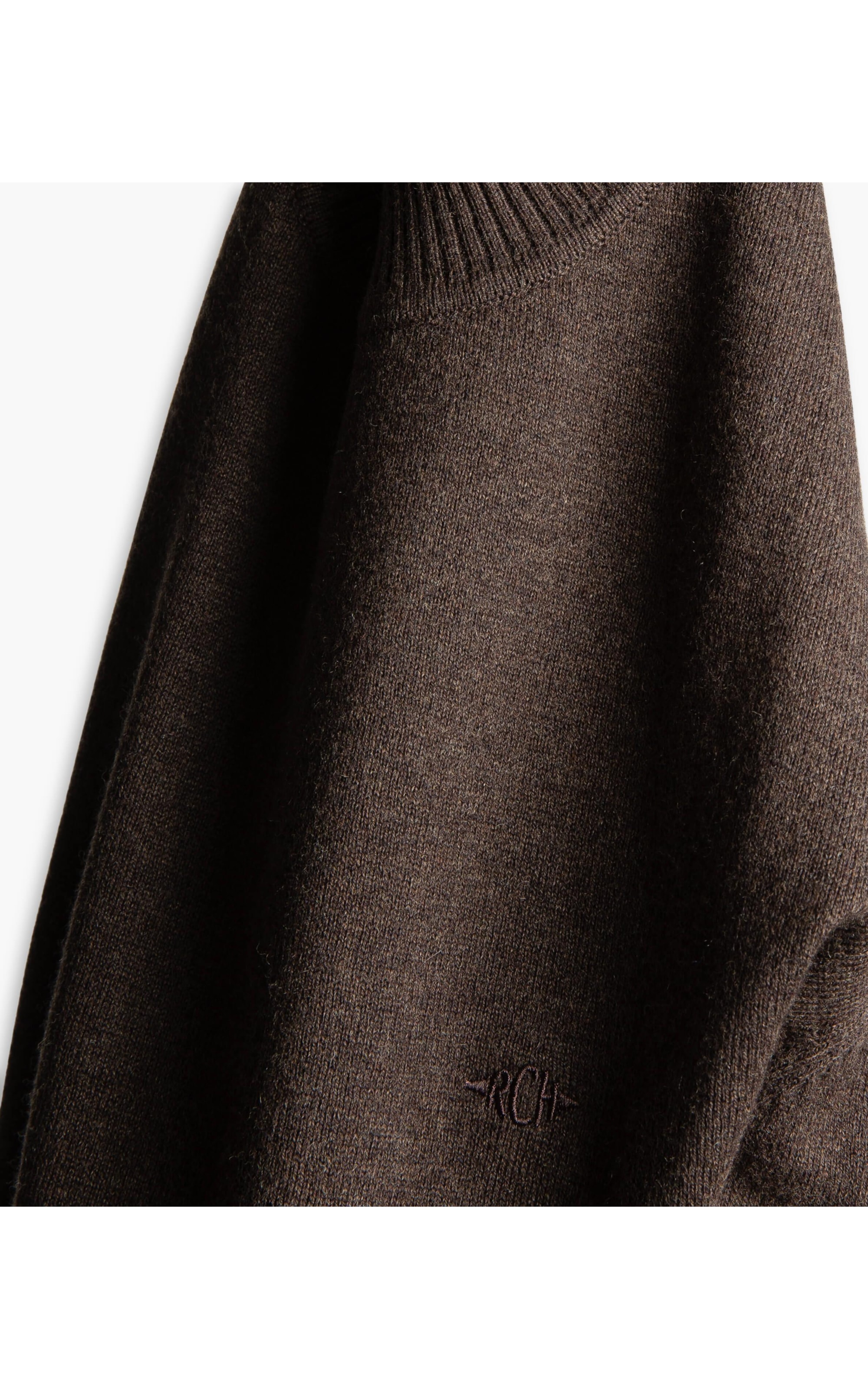 Tricot Cashmere Gola Careca Guto Tabaco