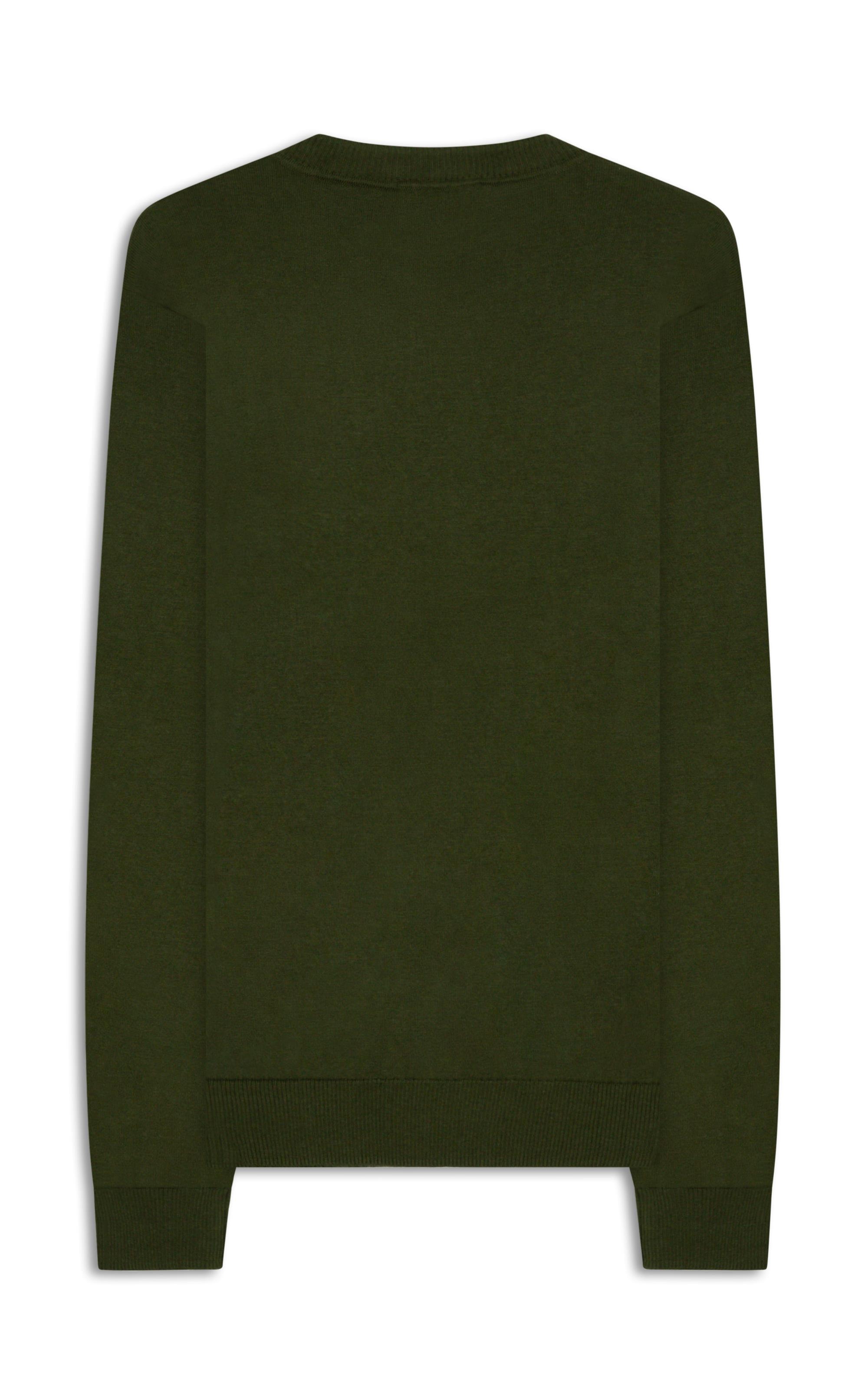 Tricot Cashmere Gola Careca Verde Militar