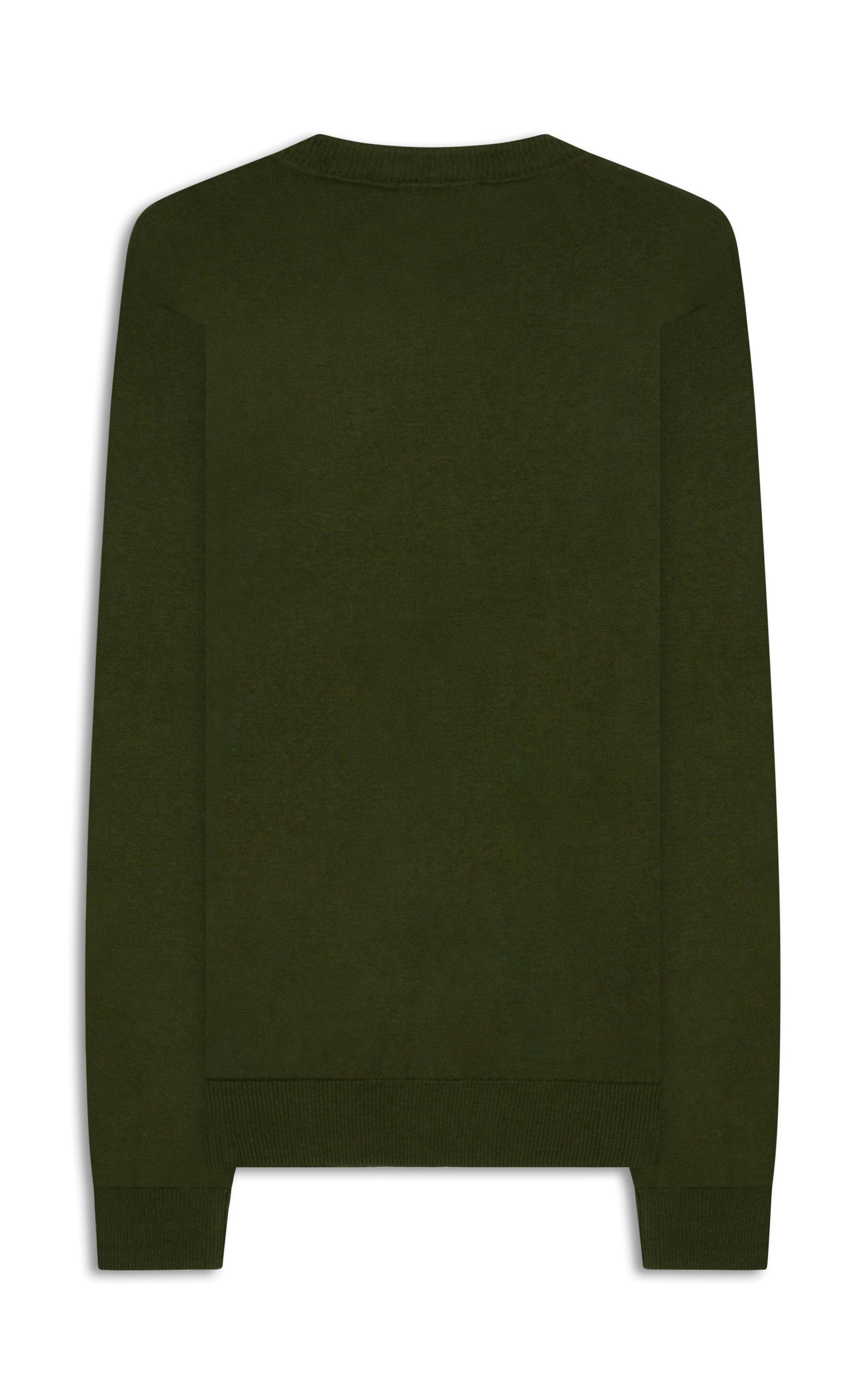 Tricot Cashmere Gola Careca Verde Militar