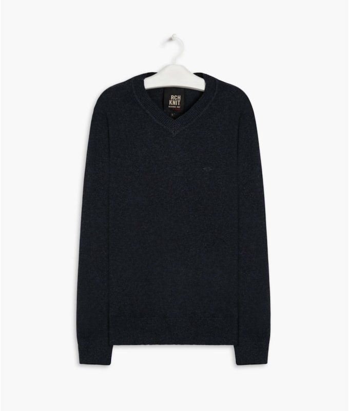 Tricot Cashmere Gola v Gaspar Con Dark Navy