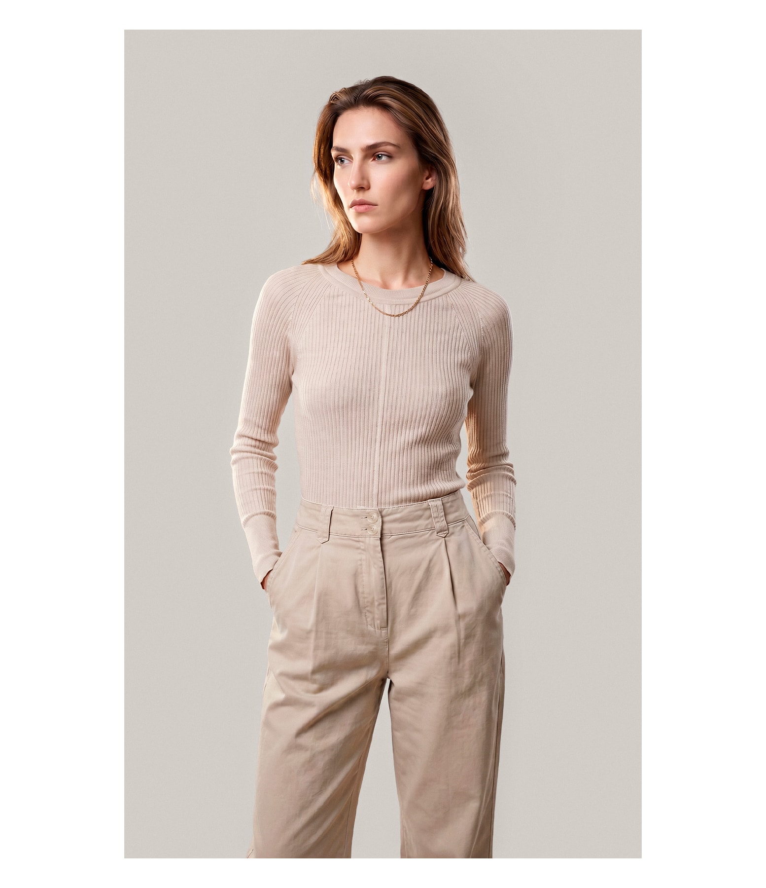 Tricot Cleo Textura Mescla Natural