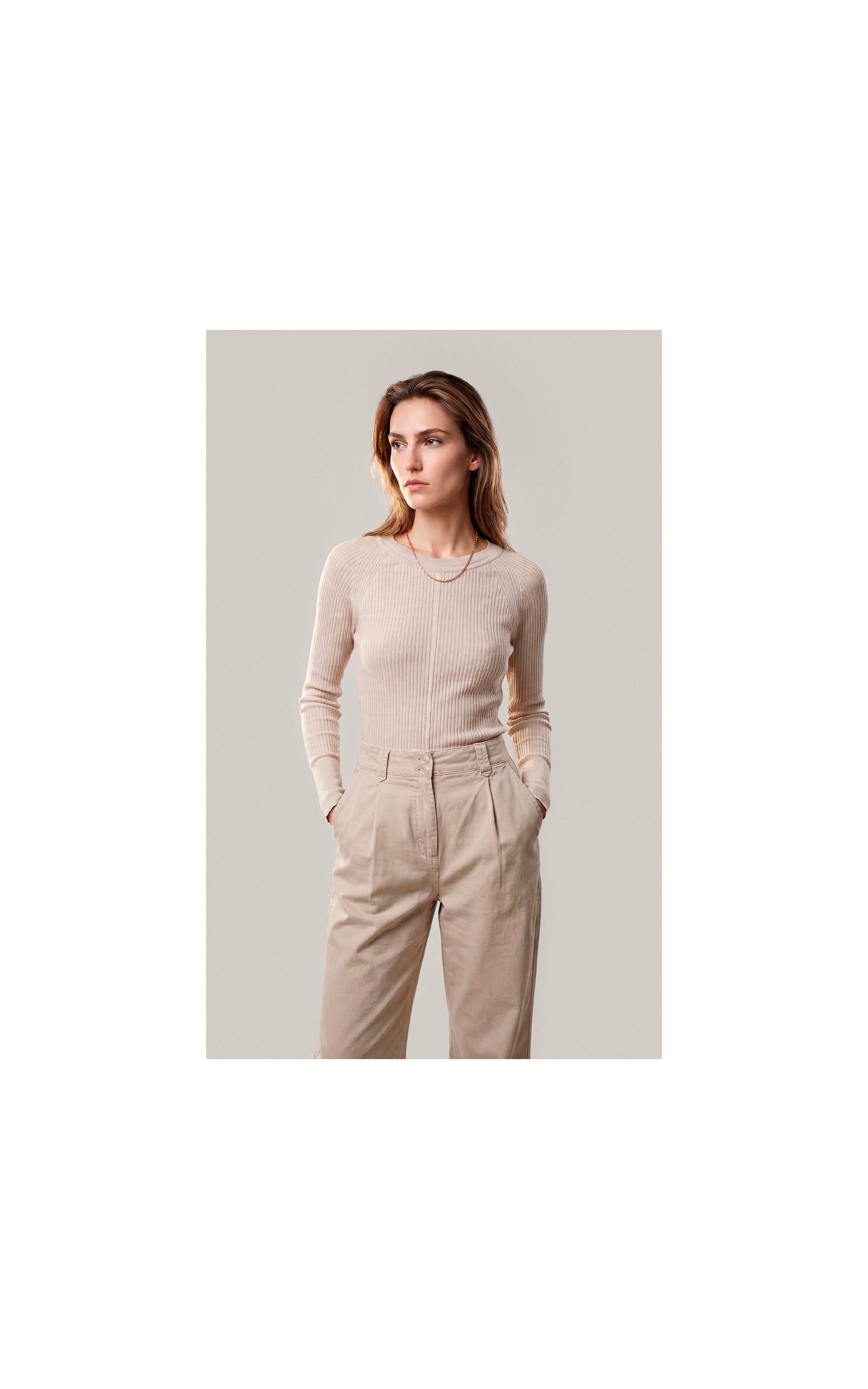 Tricot Cleo Textura Mescla Natural