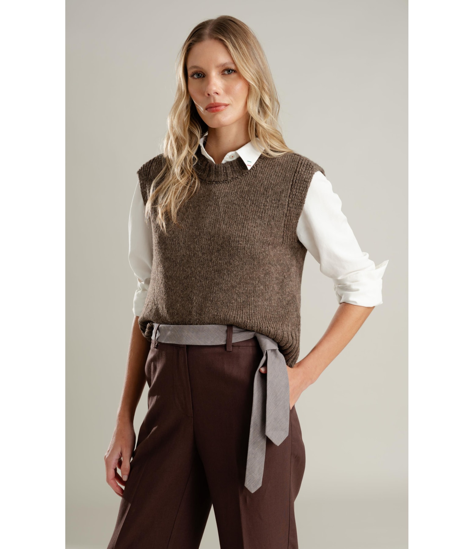 Tricot Colete Chloe Marrom