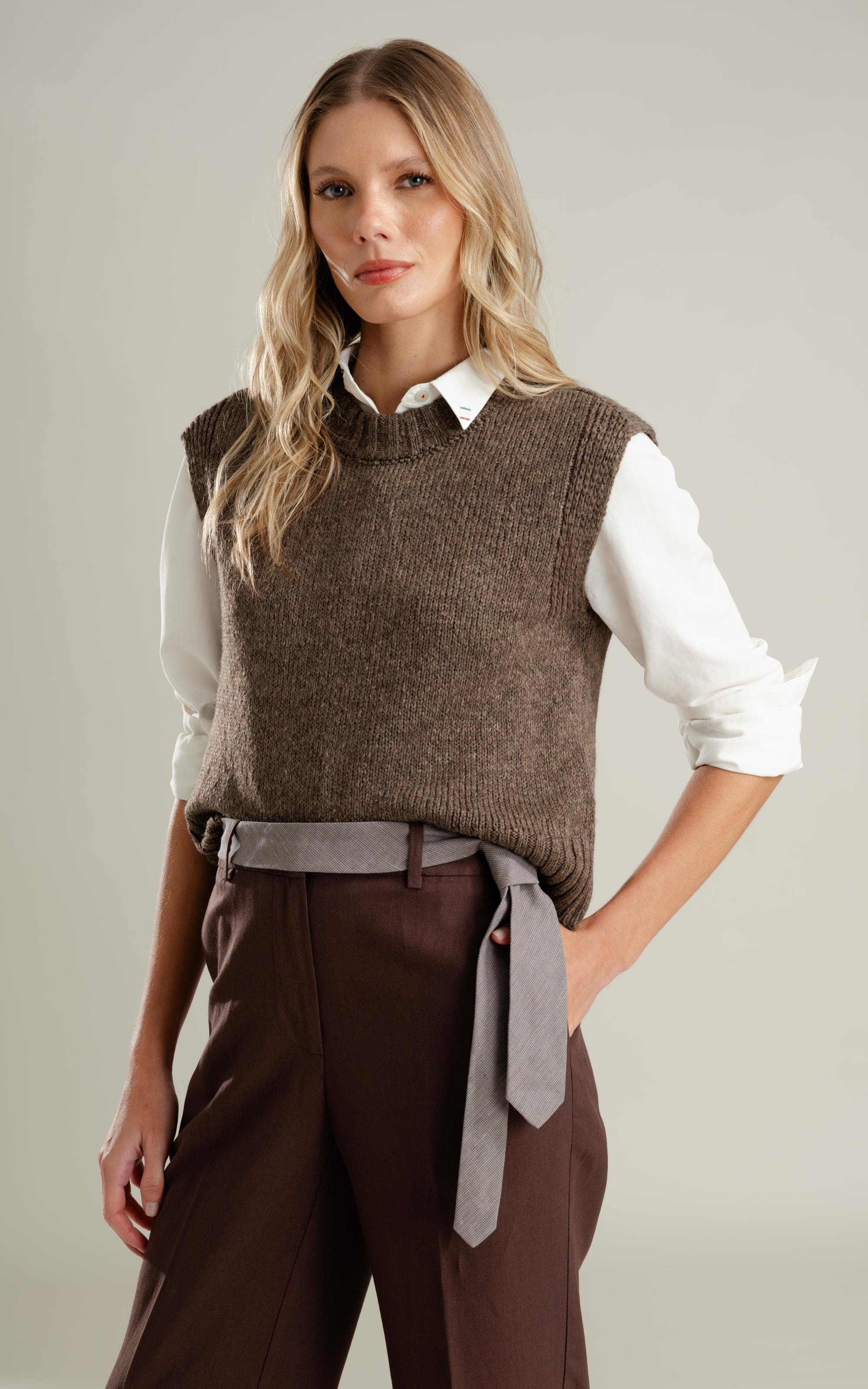 Tricot Colete Chloe Marrom