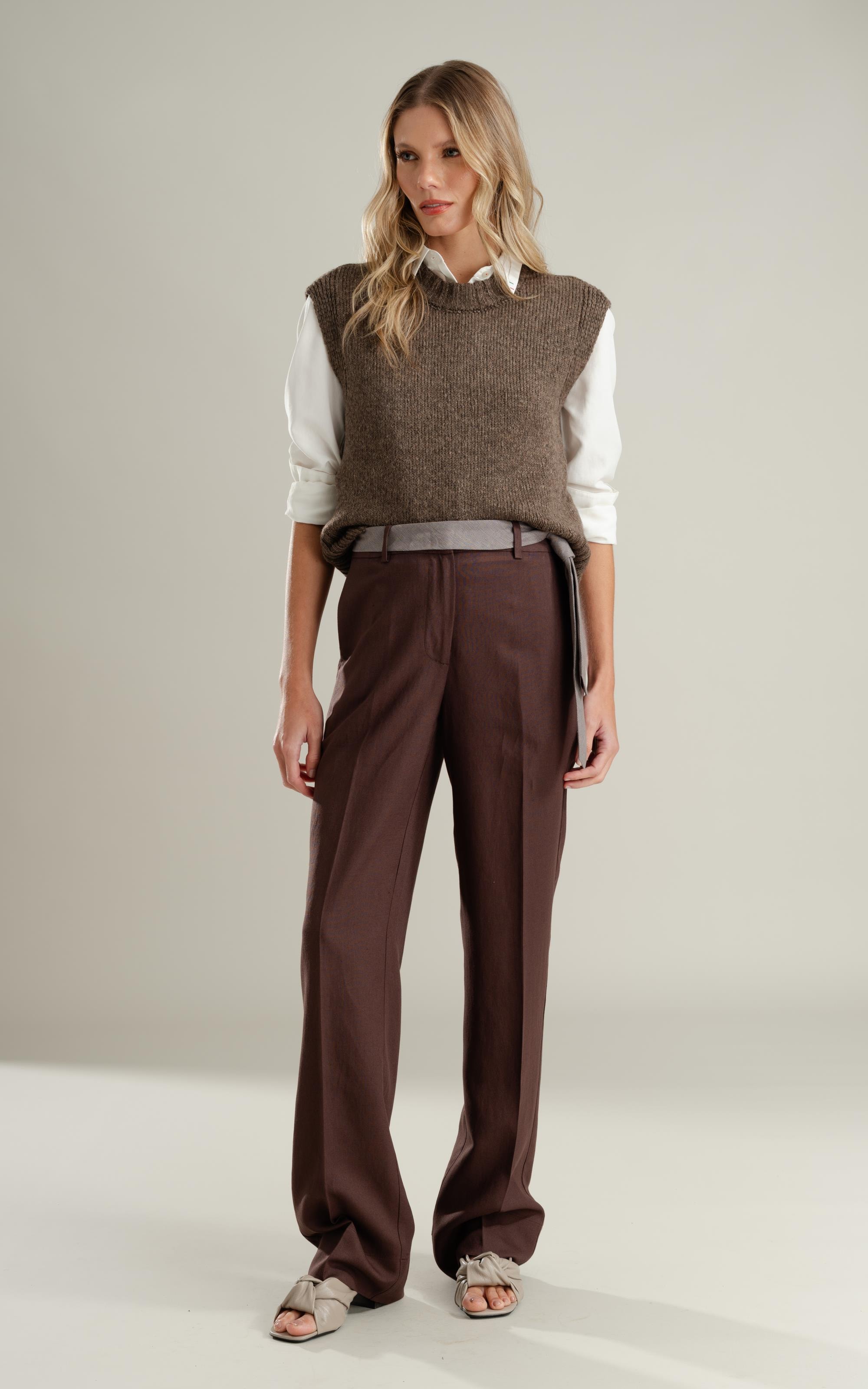 Tricot Colete Chloe Marrom