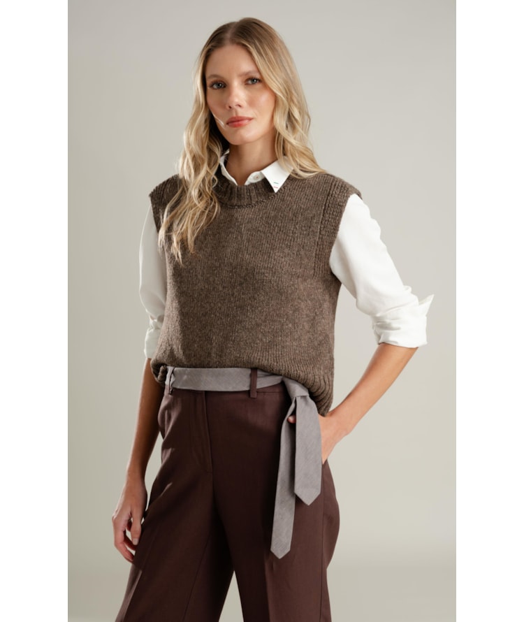 Tricot Colete Chloe Marrom