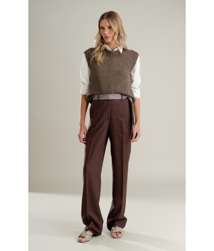 Tricot Colete Chloe Marrom