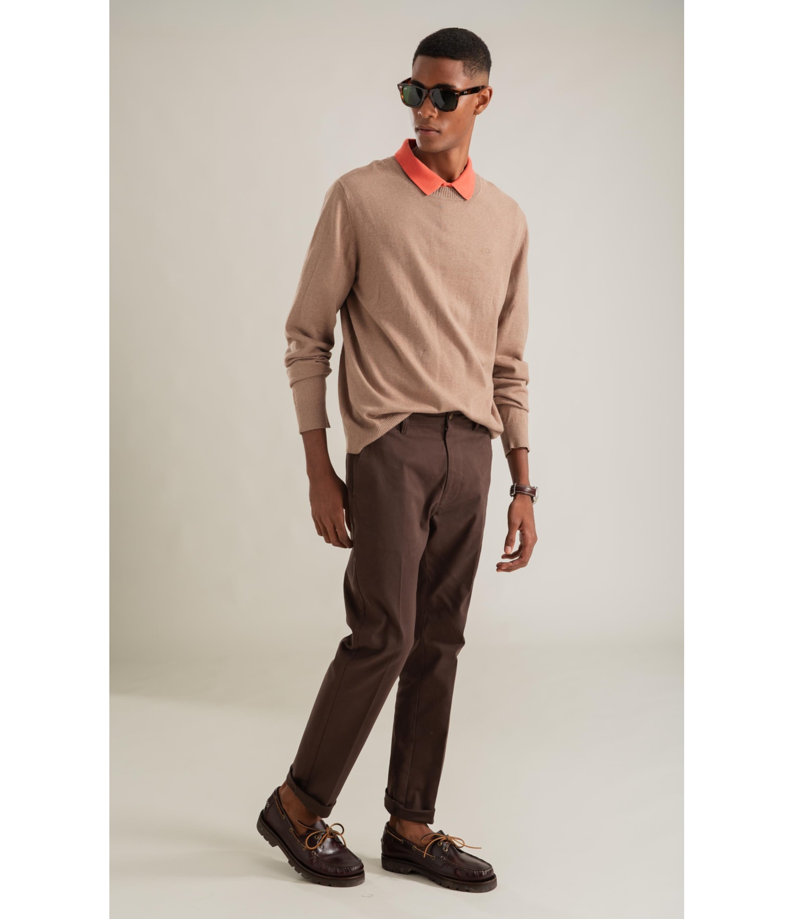 Tricot Cotton Cashmere Gola Careca Sandy Mescla