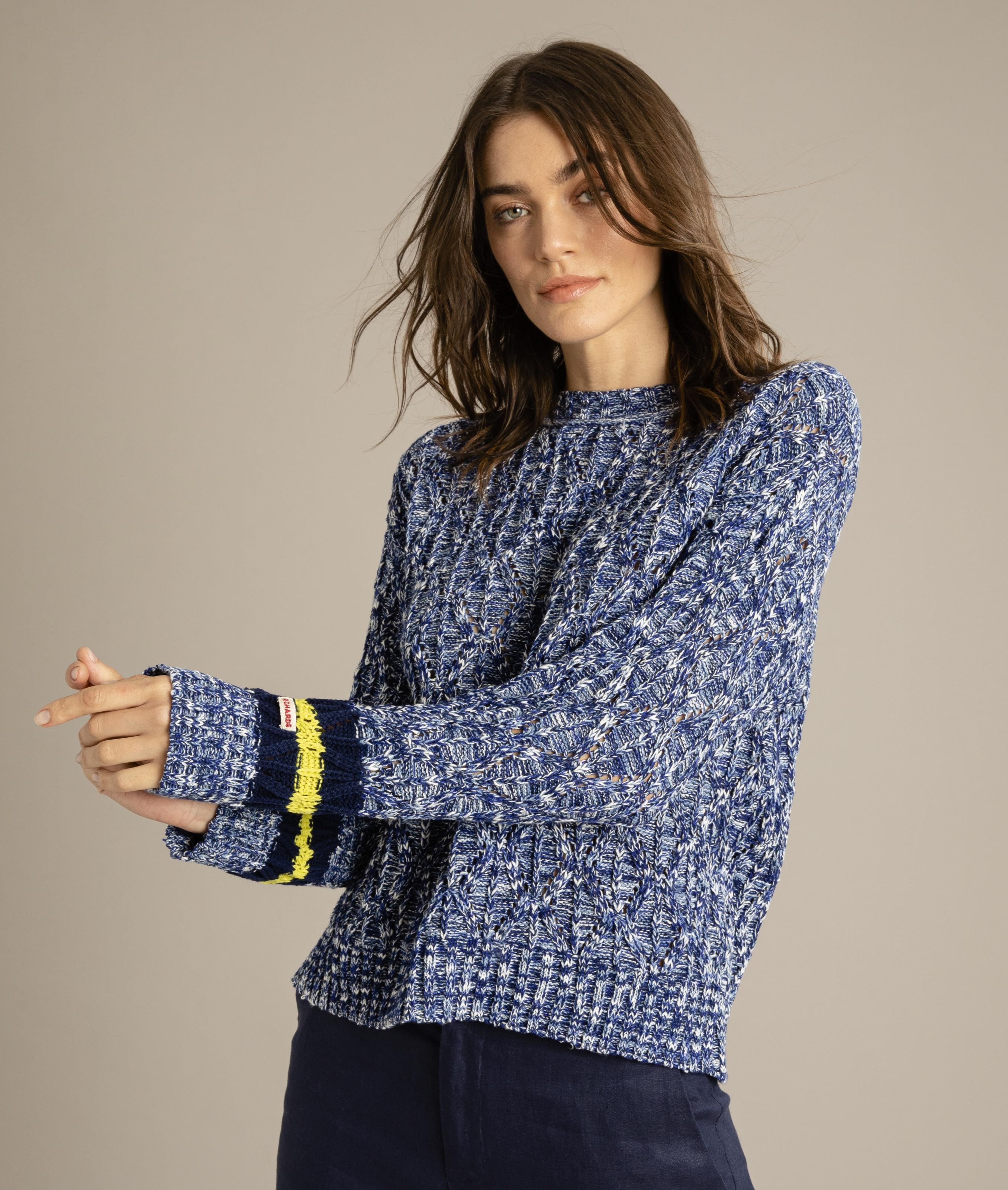 Tricot Dulce Rajado Azul Bic