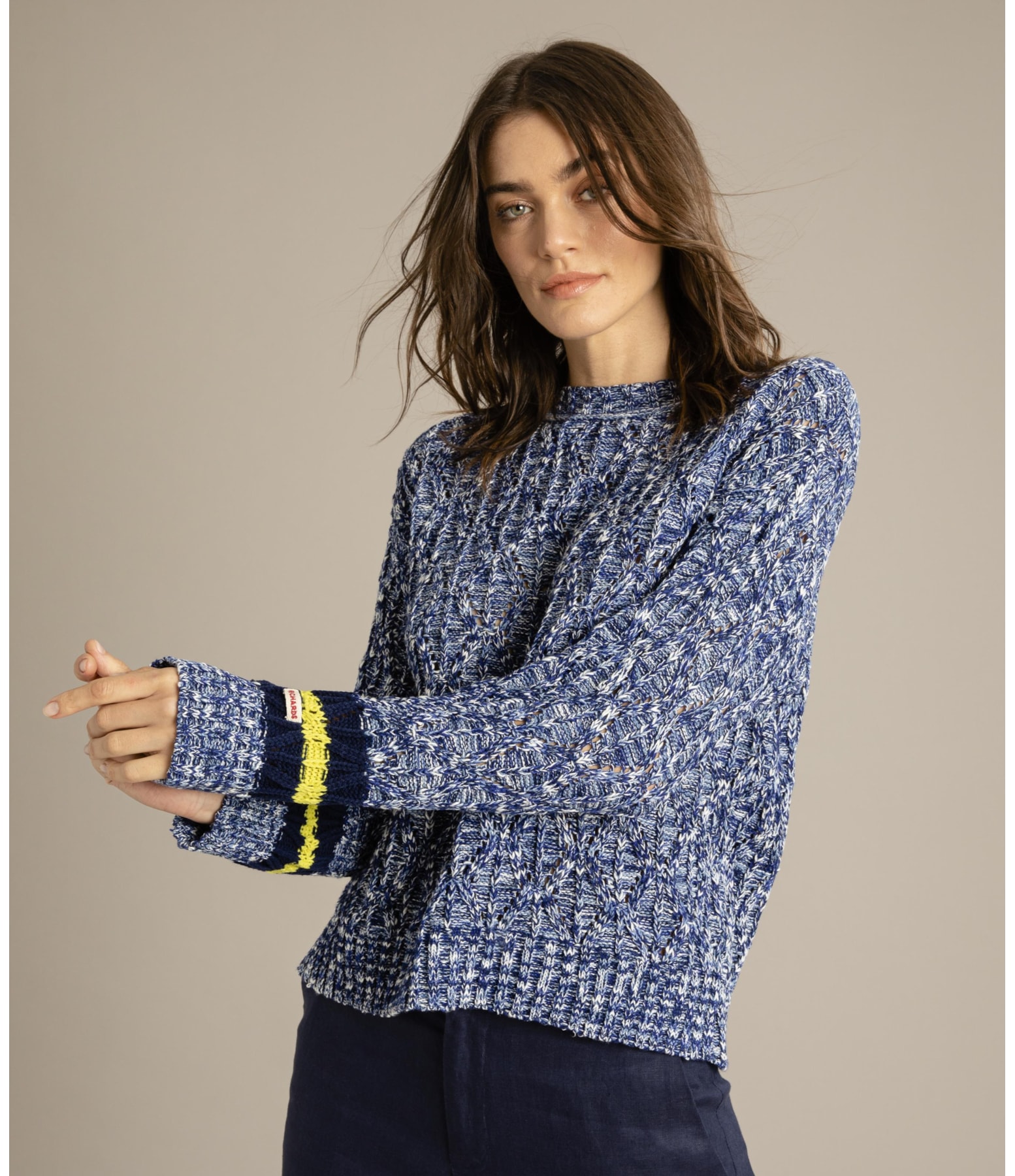 Tricot Dulce Rajado Azul Bic