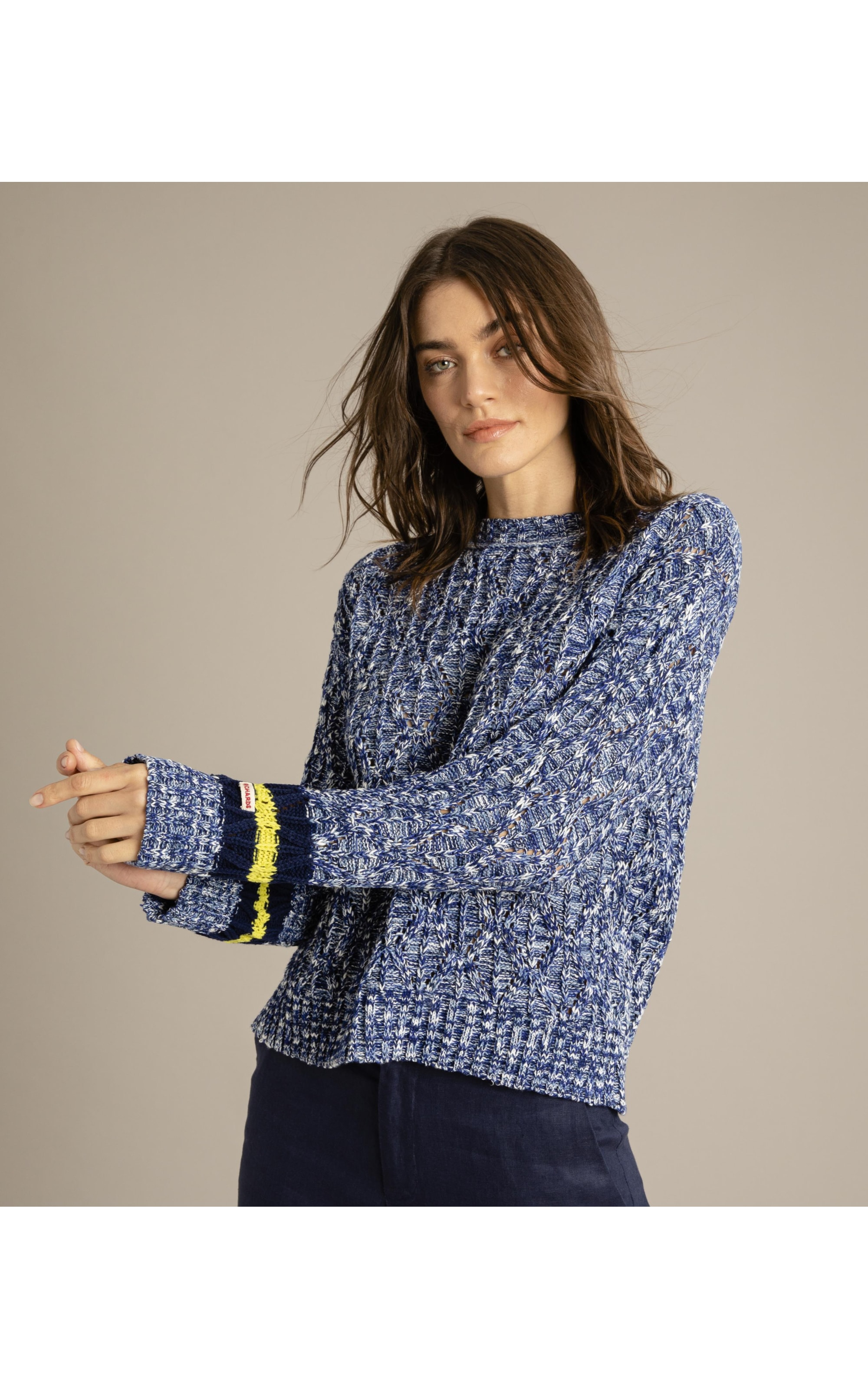 Tricot Dulce Rajado Azul Bic