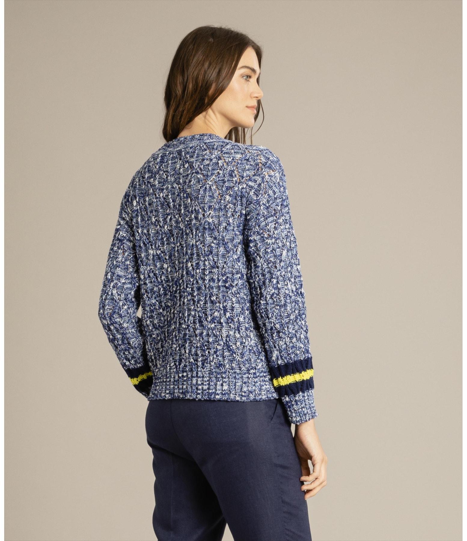 Tricot Dulce Rajado Azul Bic
