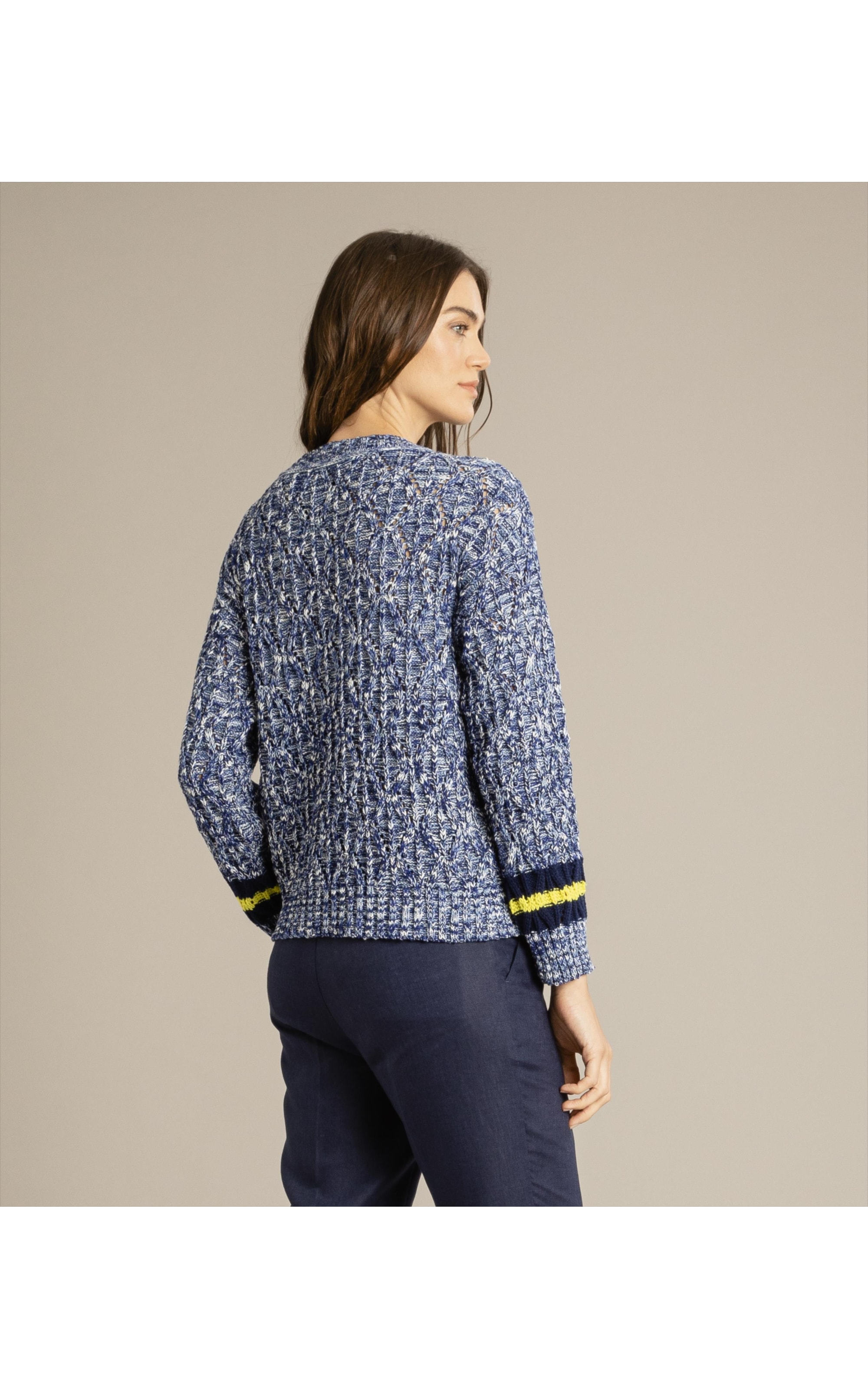 Tricot Dulce Rajado Azul Bic