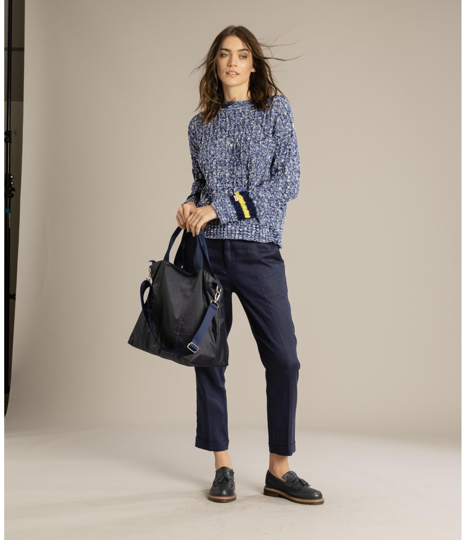 Tricot Dulce Rajado Azul Bic