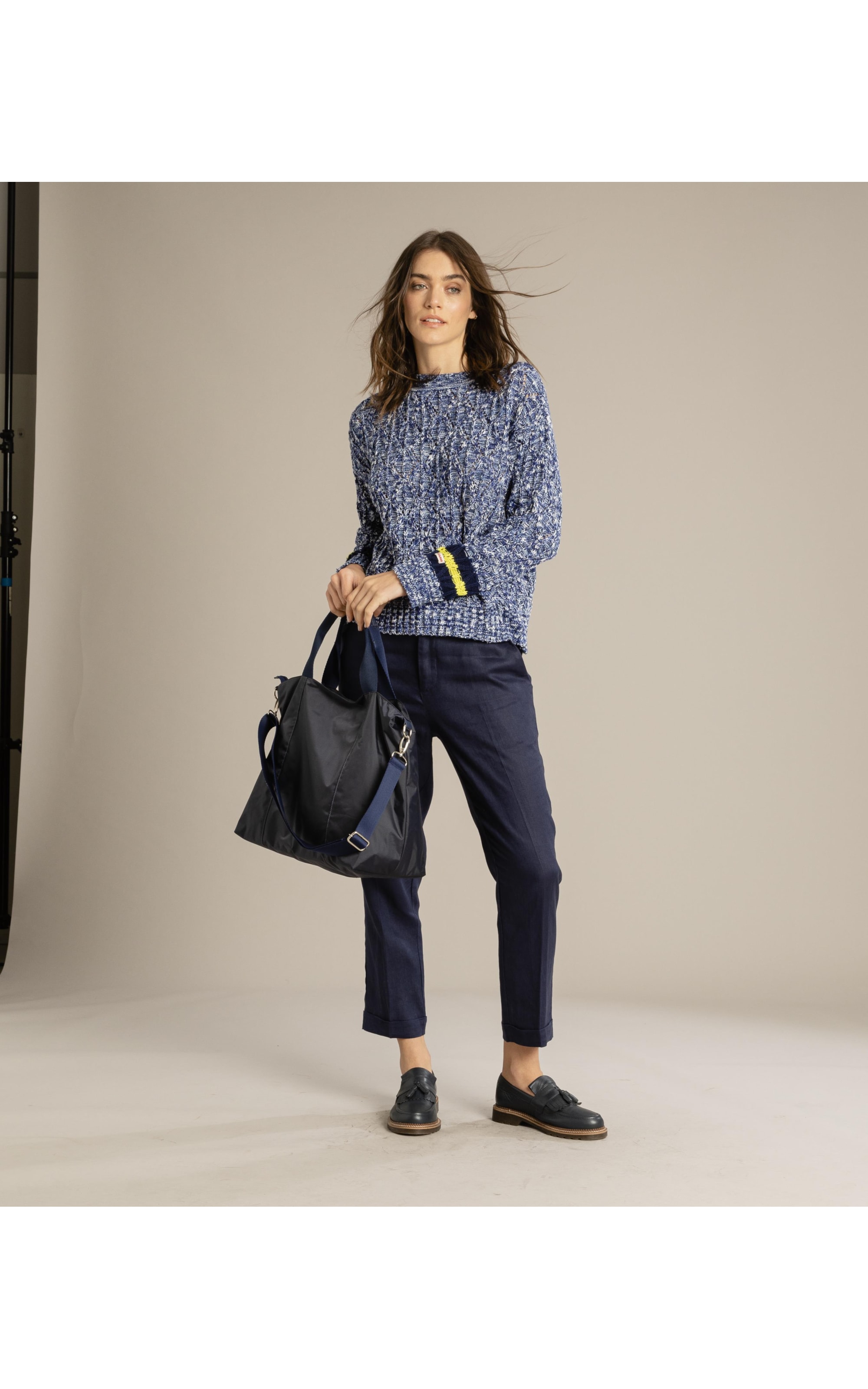Tricot Dulce Rajado Azul Bic