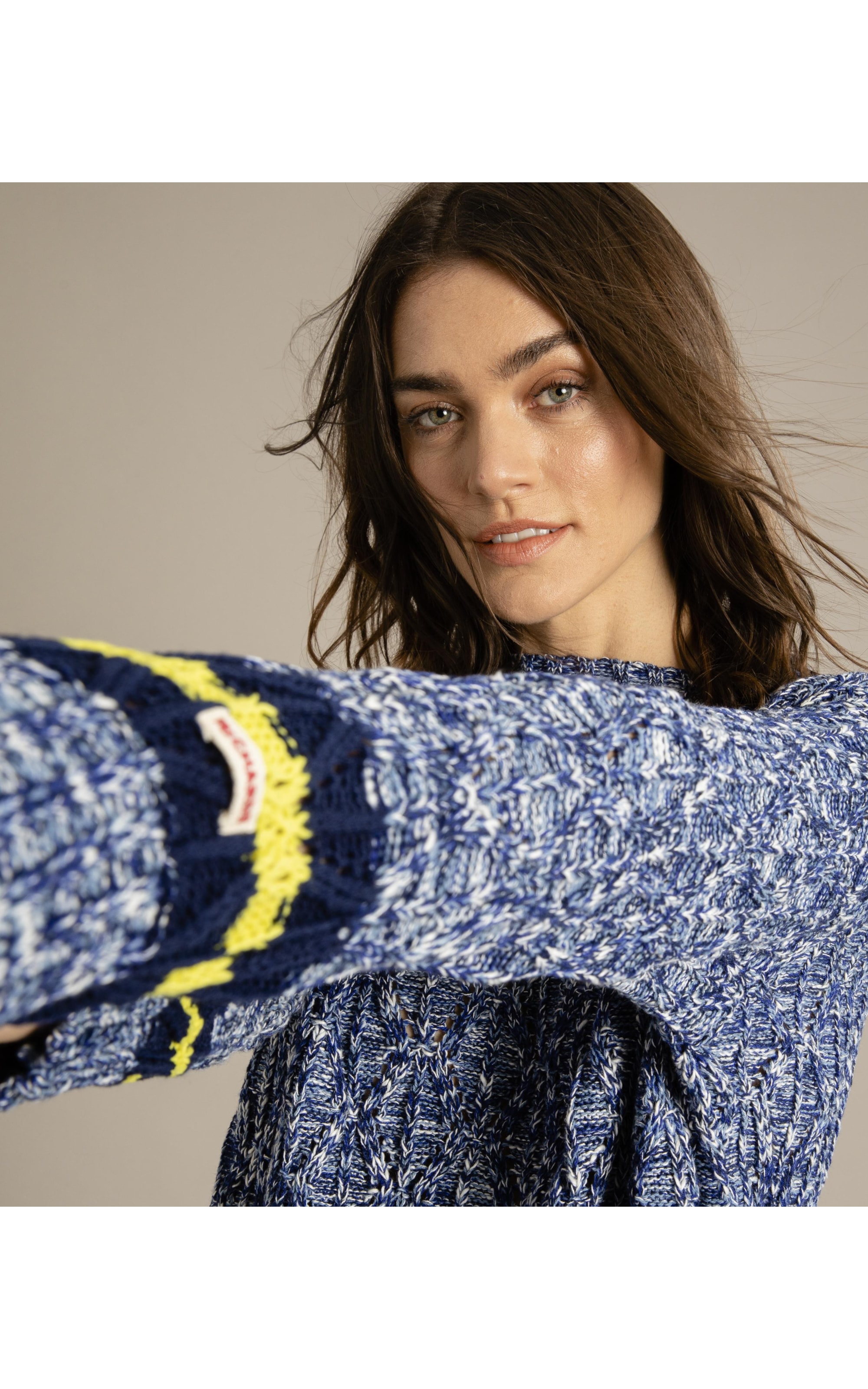 Tricot Dulce Rajado Azul Bic