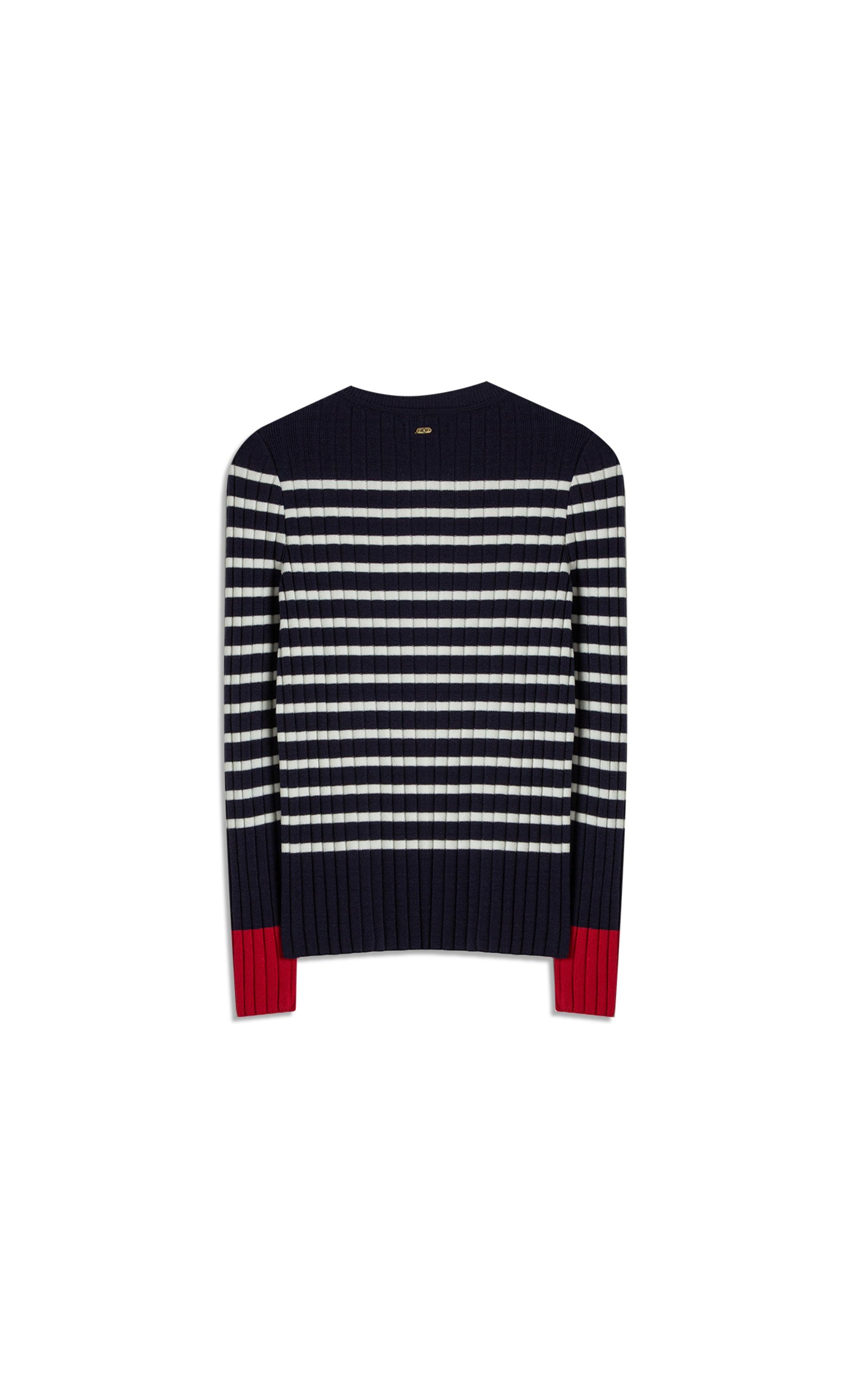 Tricot Elia Listrado Ml Marinho