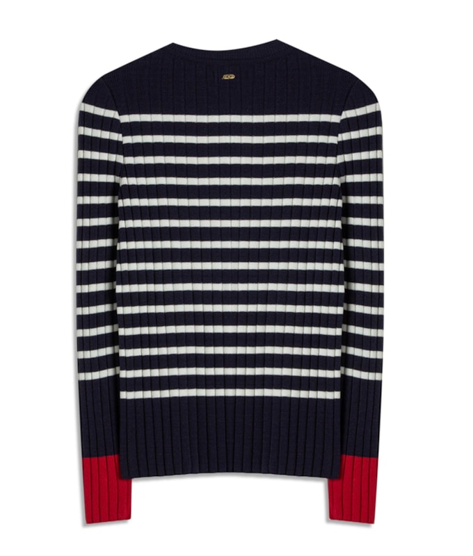 Tricot Elia Listrado Ml Marinho