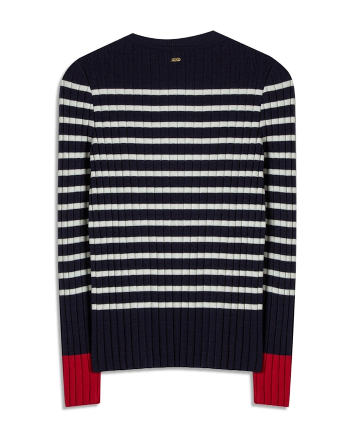 Tricot Elia Listrado Ml Marinho