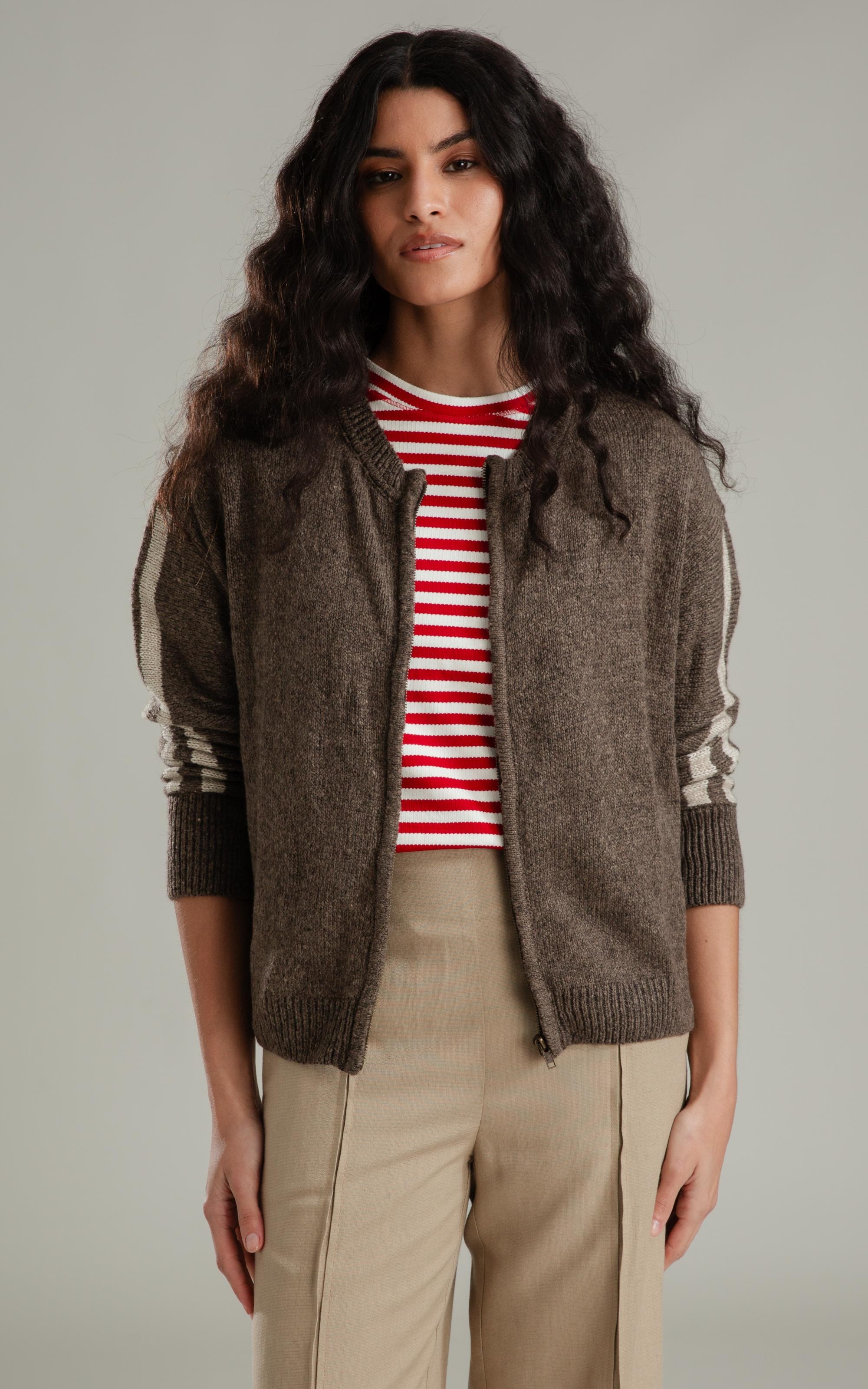Tricot Elodie Ziper Ml Marrom