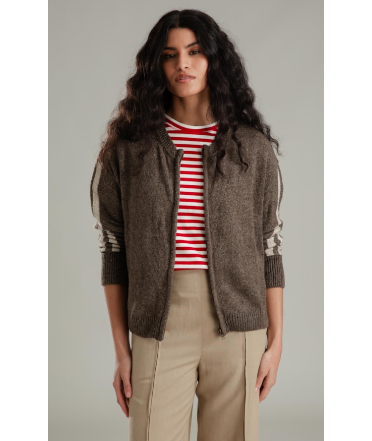Tricot Elodie Ziper Ml Marrom