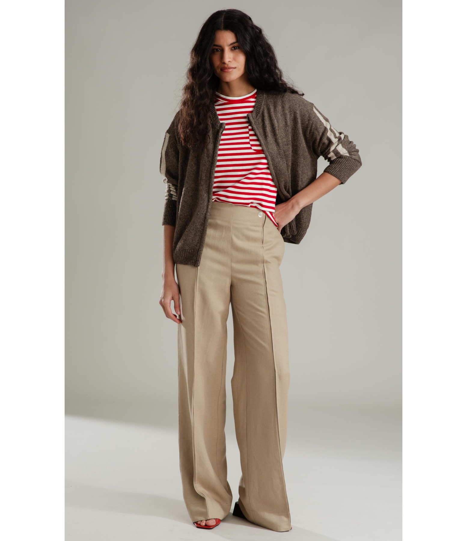 Tricot Elodie Ziper Ml Marrom