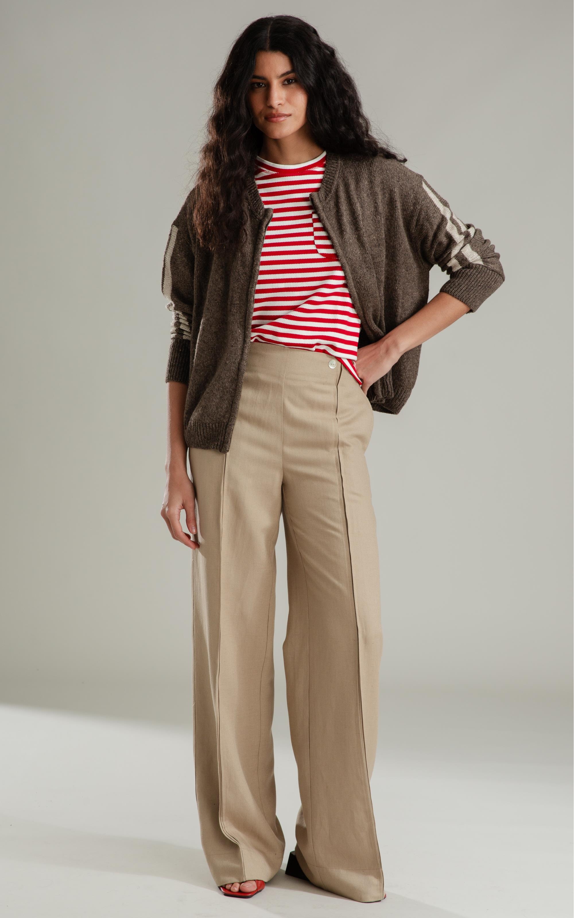 Tricot Elodie Ziper Ml Marrom